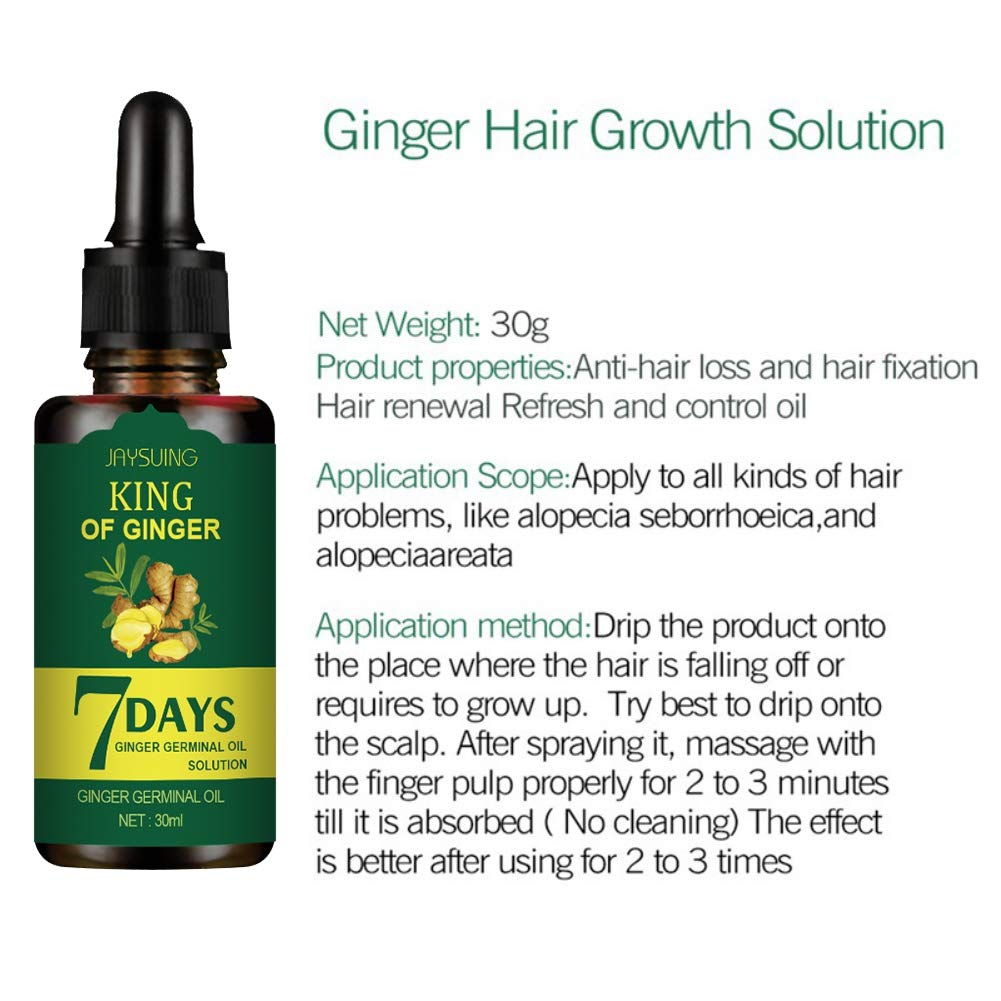 30ml Natural Ginger Hair Growth Essence, Fast Regenerative Anti-Hair Loss Treatment Care, Hair Thinn