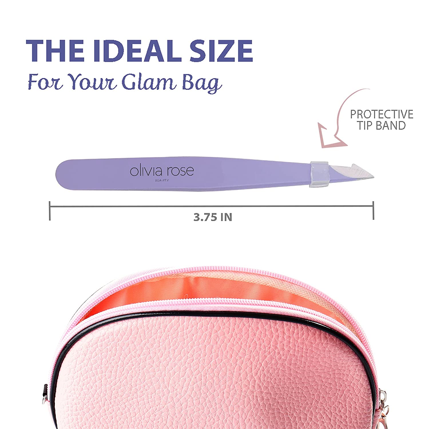 Olivia Rose Tweezer Set 4-Piece Professional Tweezers for Women/Men, Great Precision Hair Tweezers f