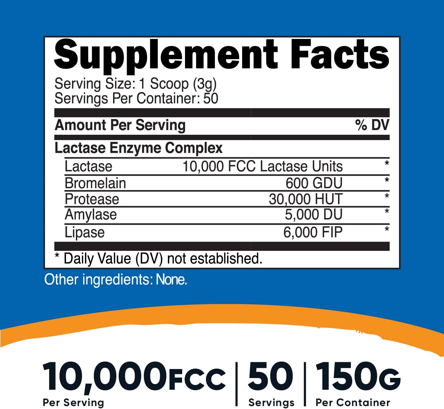 Nutricost Lactase Enzyme Powder 150G - Lactase Enzyme Complex - Non GMO, Gluten Free