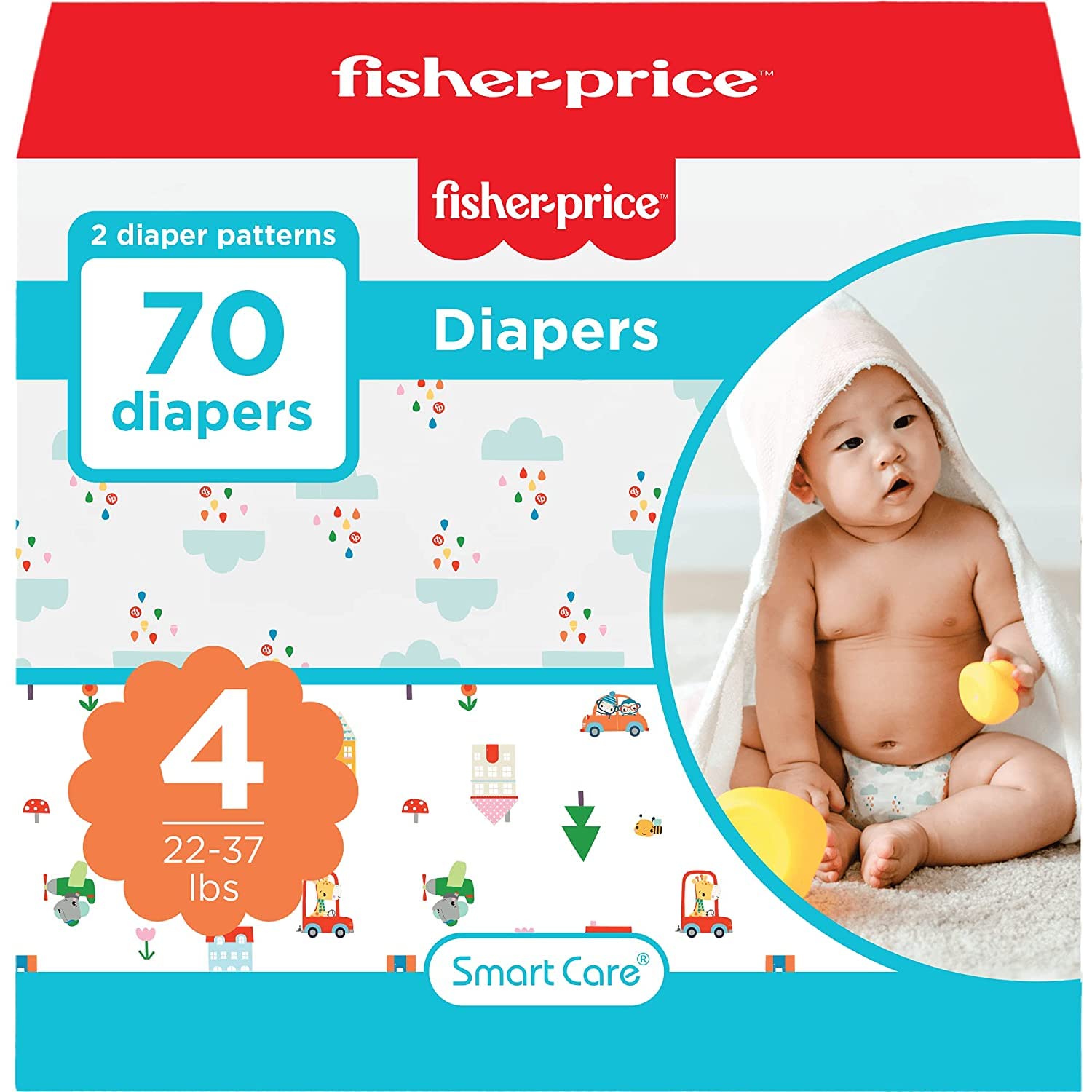 Smart Care Fisher-Price Diapers, Size 4, 70 Count