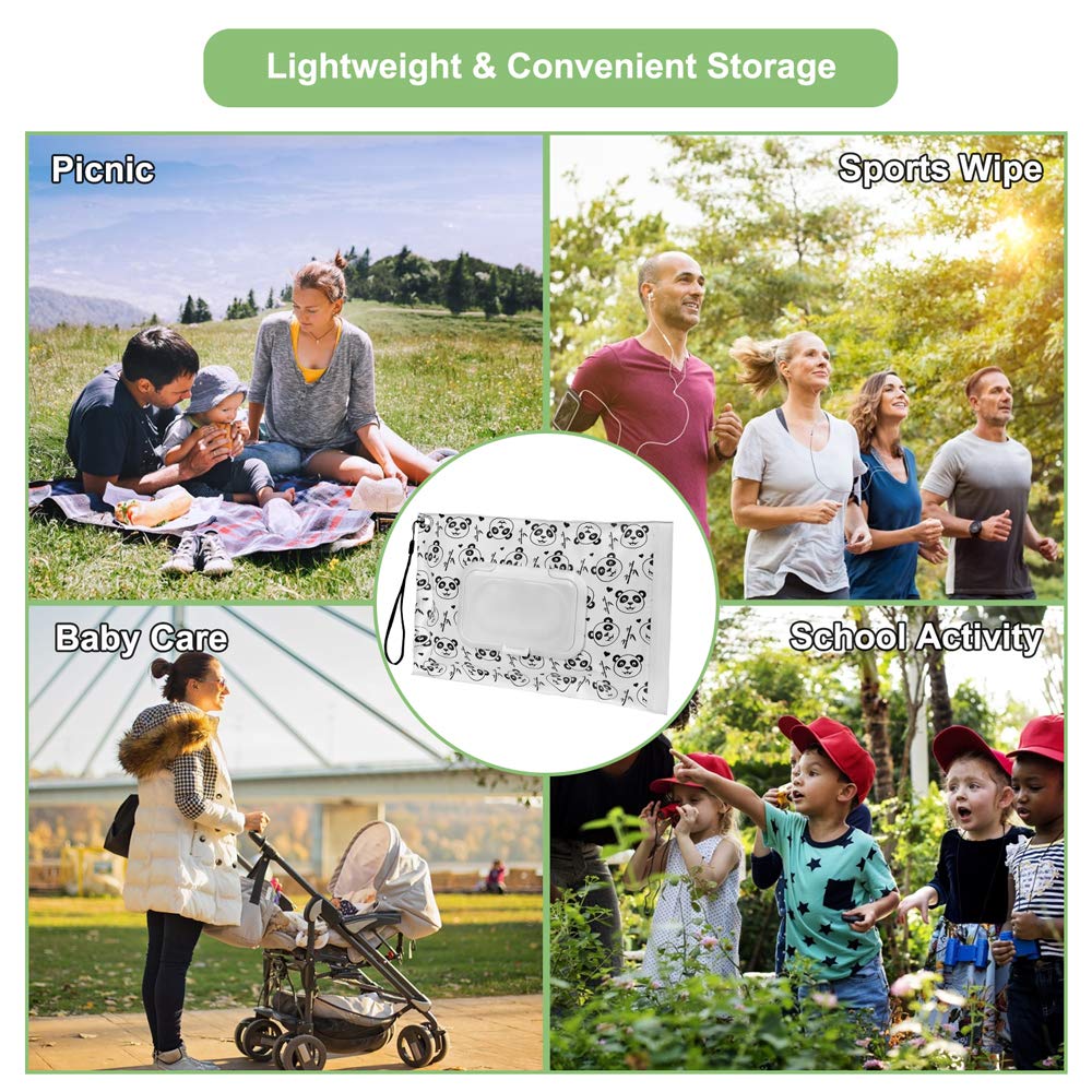 TORASO Large-Sized, Baby Wipes Dispenser with Lid and Pouch with Lid, Baby Wipe Holder Keeps Wipes F