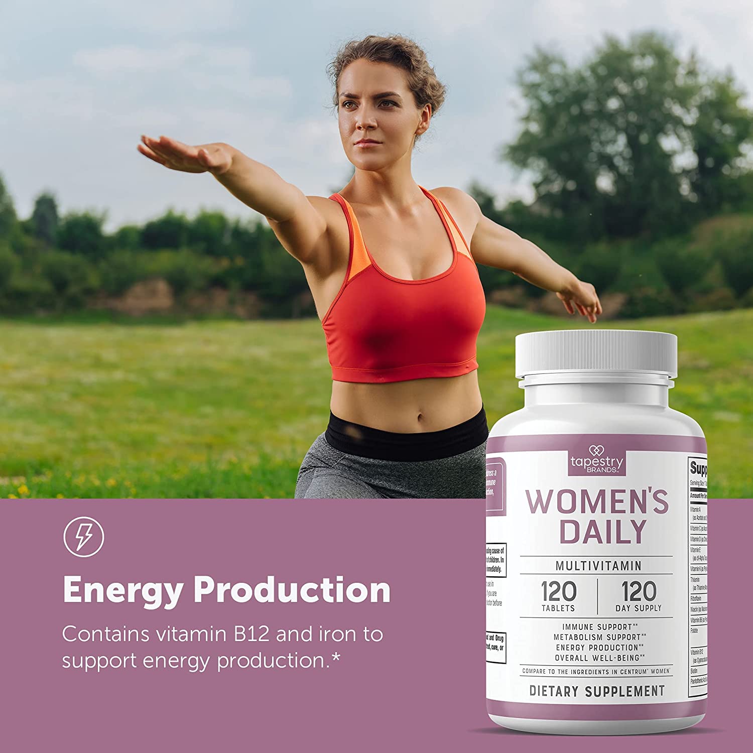 Tapestry Brands ABC Women’s Daily Multivitamin – Immune Support- Metabolism Support- Energy Prod