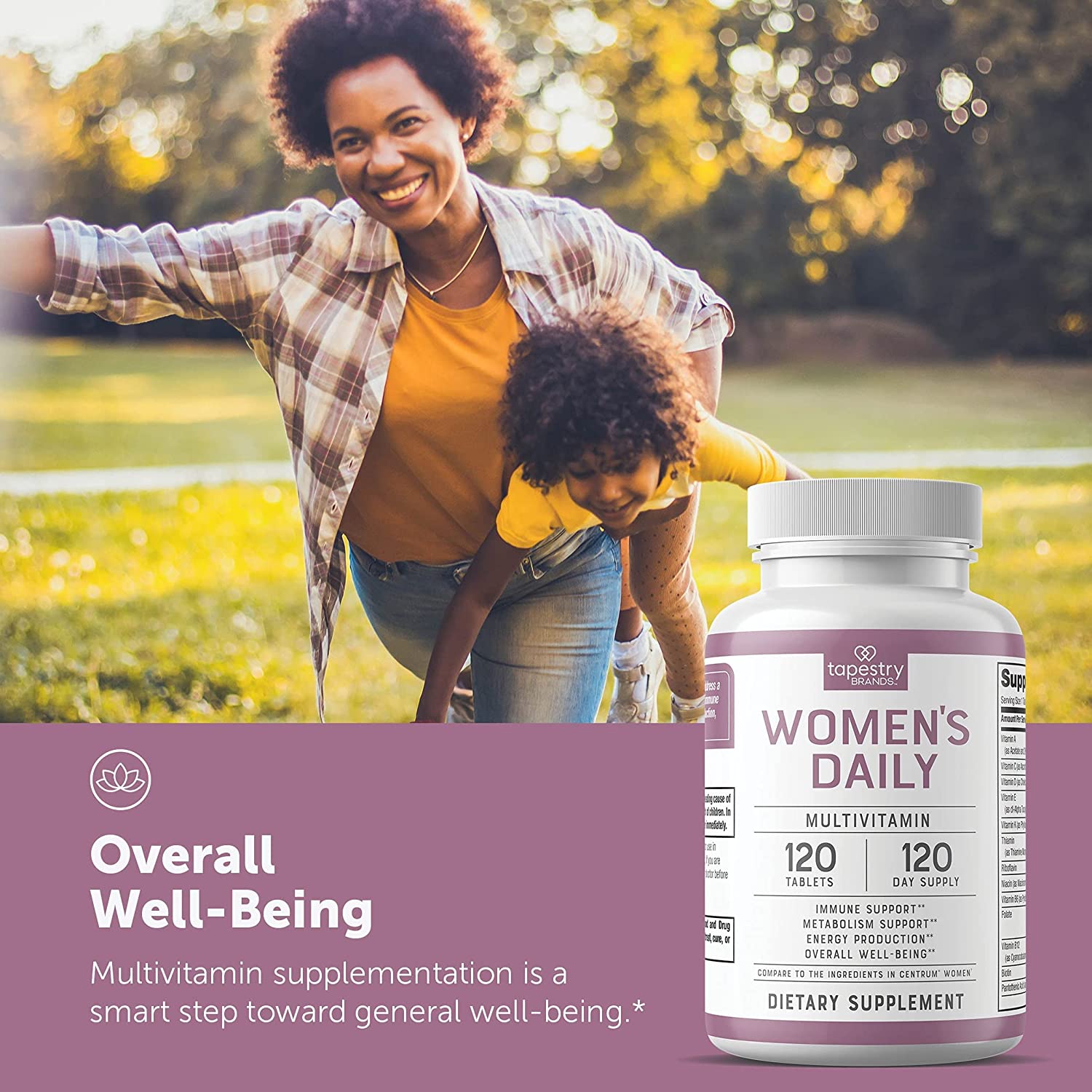 Tapestry Brands ABC Women’s Daily Multivitamin – Immune Support- Metabolism Support- Energy Prod