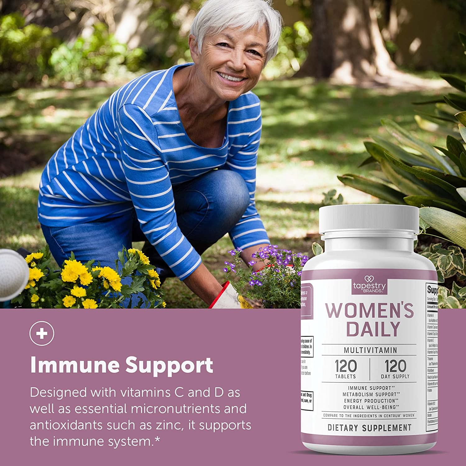 Tapestry Brands ABC Women’s Daily Multivitamin – Immune Support- Metabolism Support- Energy Prod