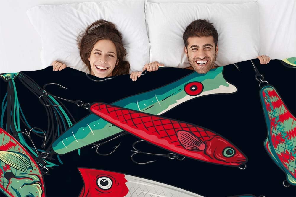 Mugod Fishing Lures Blanket Sea Anchor Fisherman Catch Fish Nature Exotic Colorful Fuzzy Soft Cozy W