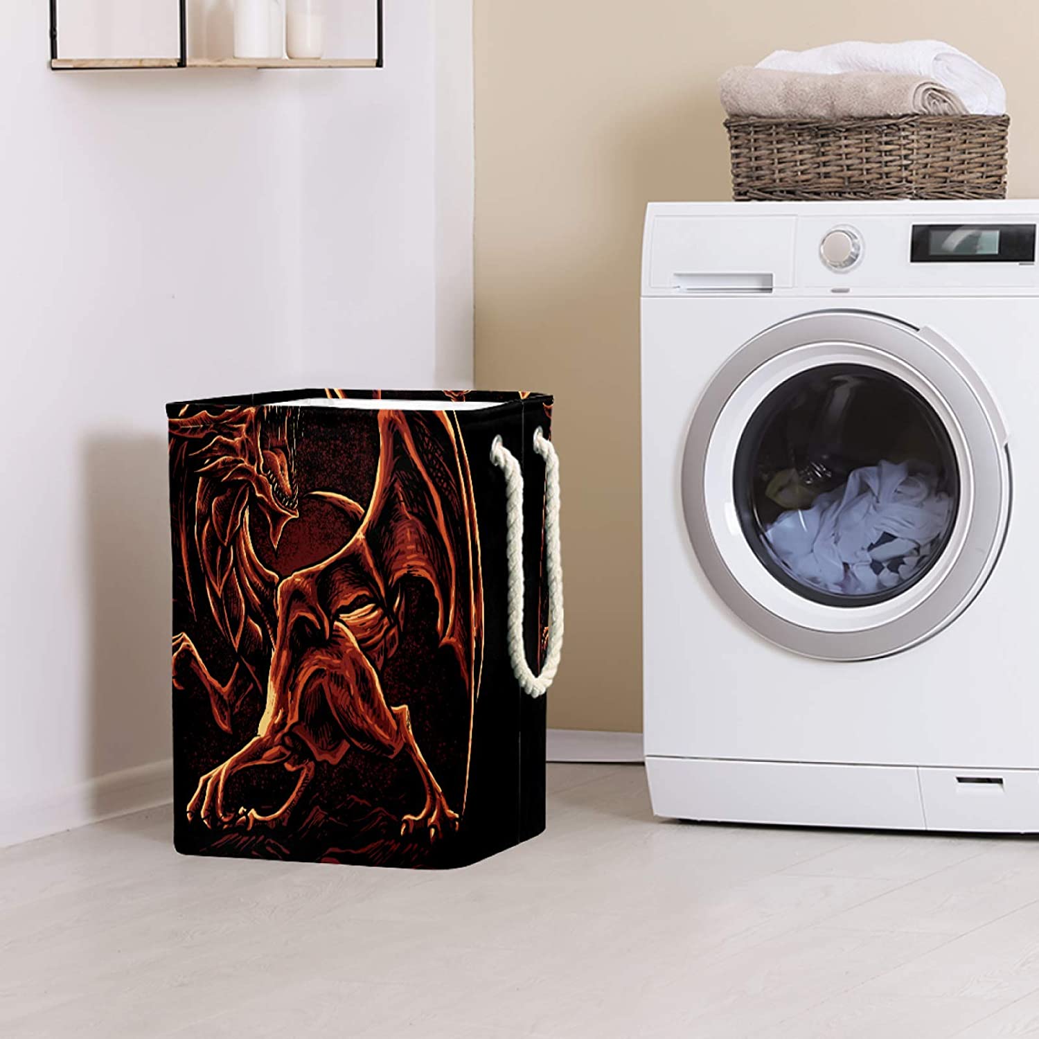 delayer Dragon Laundry Basket Clothes Sorter Portable Multi-Use Storage Bag Organizer Basket for Toy