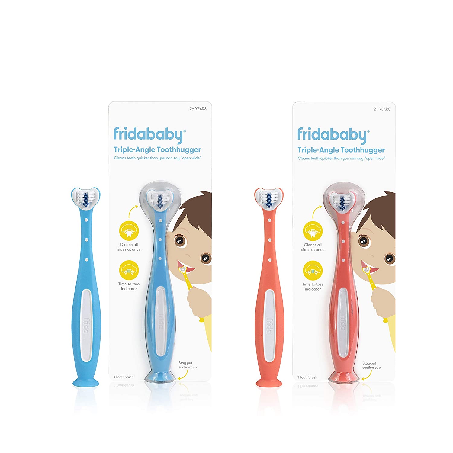 Triple-Angle Toothhugger Training Toothbrush for Toddler Oral Care 2-Pack