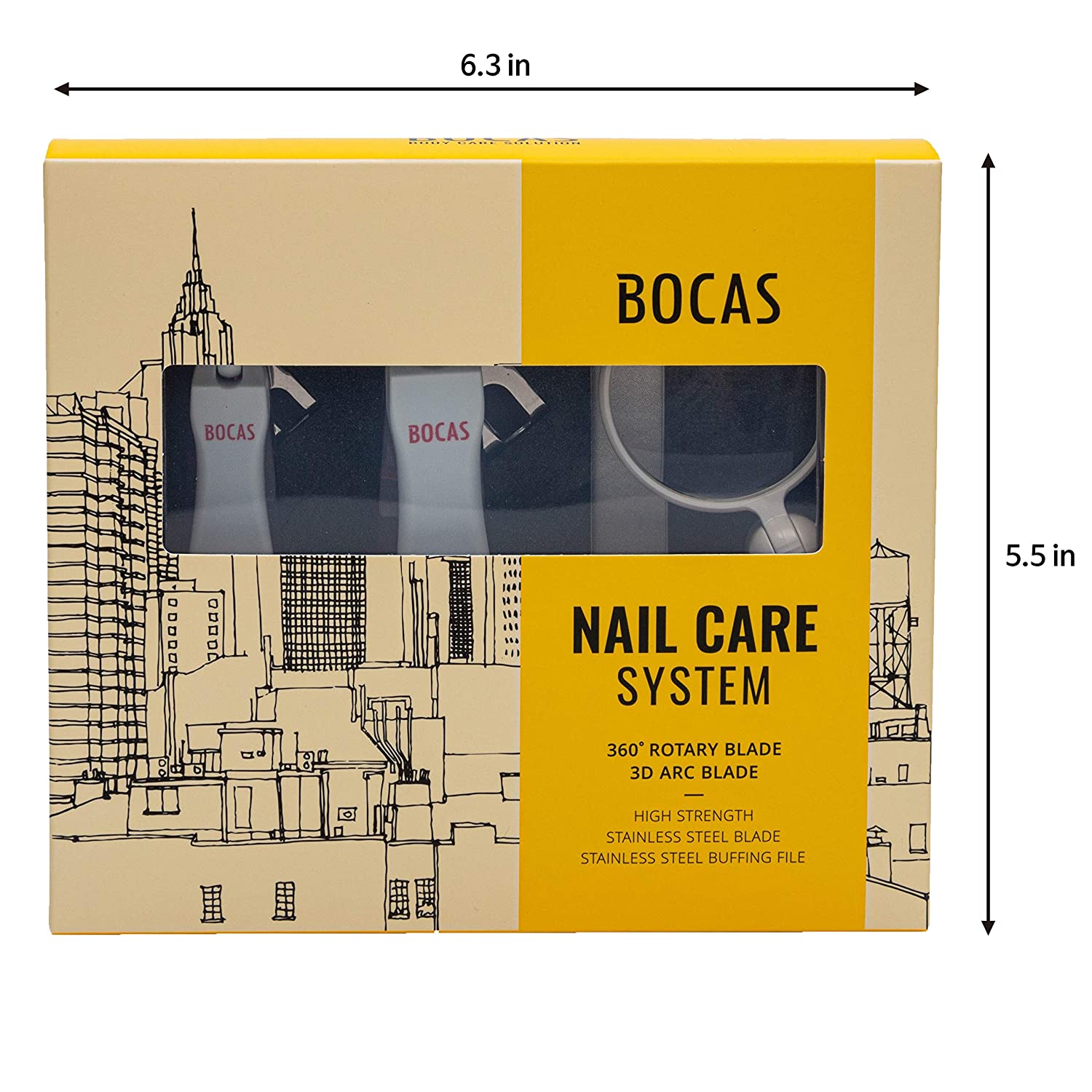 BOCAS Red Medical-Grade Premium Nail Clippers - Stainless Steel, Rust-Free Ergonomic Nail Care Kit F