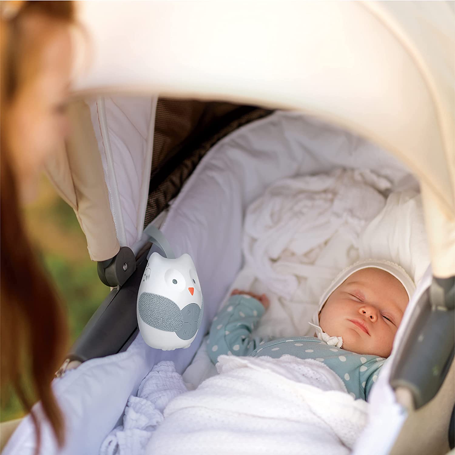 FirstHealth Soothing Sounds Baby Lullaby Speaker with 12 Sound Options - Customizable Timer - Fun an