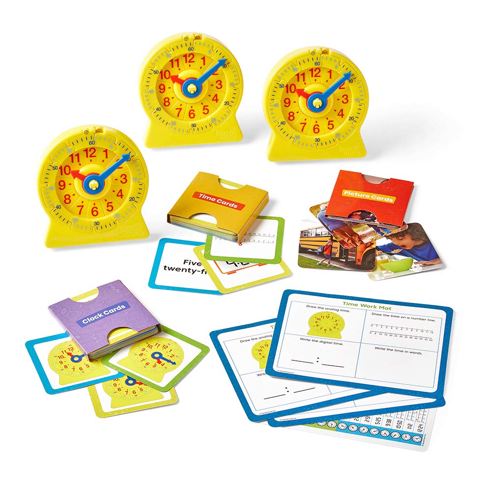 hand2mind Telling Time Basics Center Kit, Numberline Learning Clock, Kids Clock Learning