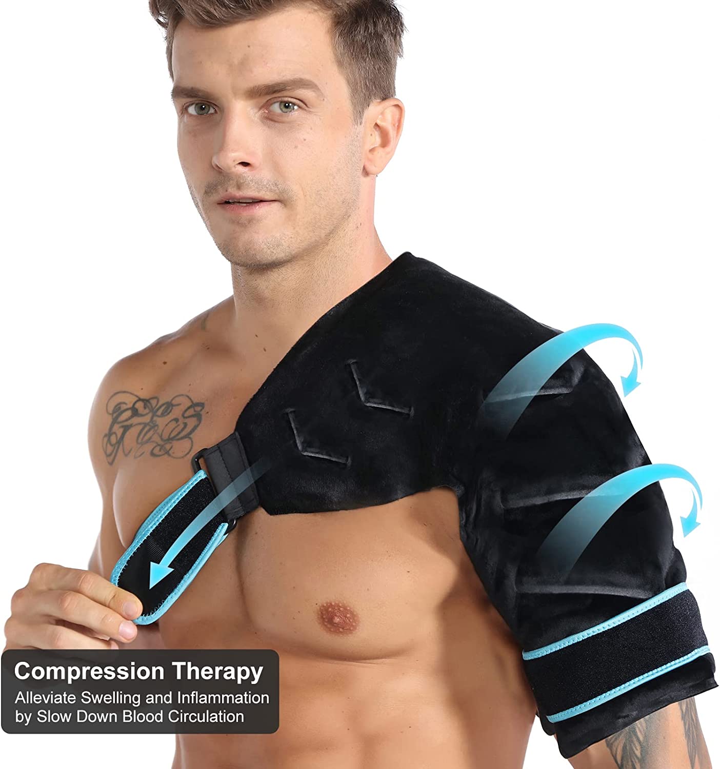 SuzziPad XL Shoulder Ice Pack for Injuries Reusable Gel, Reversible Ice Pack for Shoulder Rotator Cu