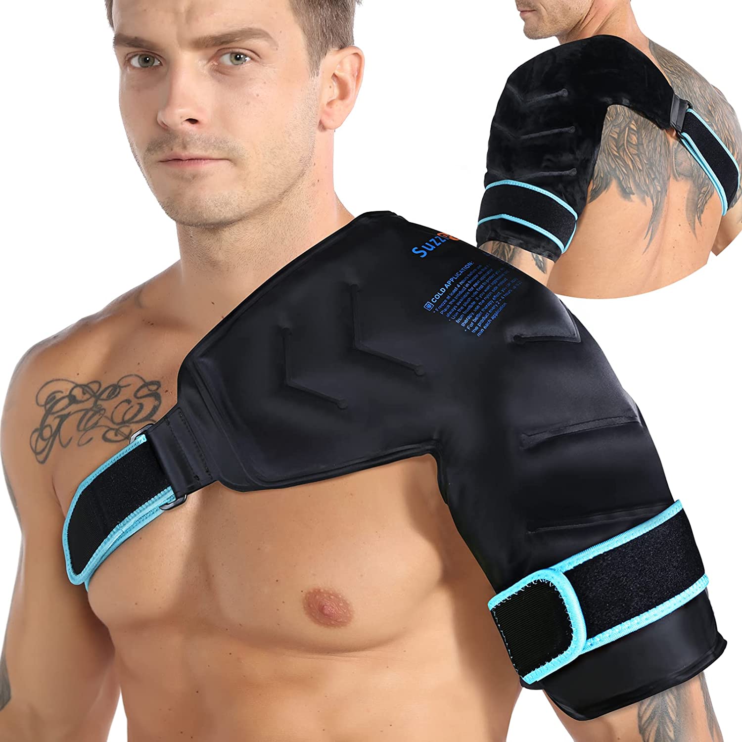 SuzziPad XL Shoulder Ice Pack for Injuries Reusable Gel, Reversible Ice Pack for Shoulder Rotator Cu