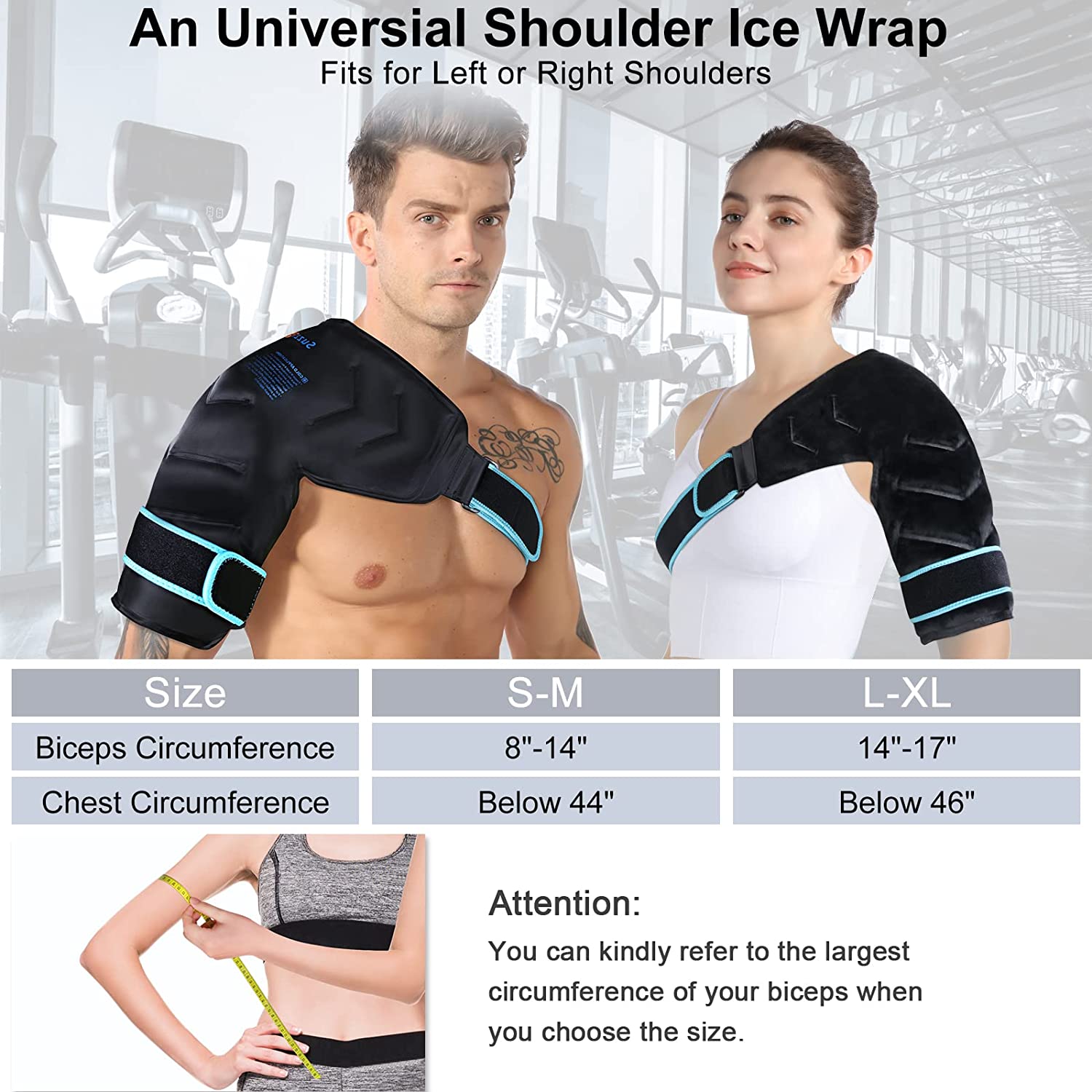 SuzziPad XL Shoulder Ice Pack for Injuries Reusable Gel, Reversible Ice Pack for Shoulder Rotator Cu