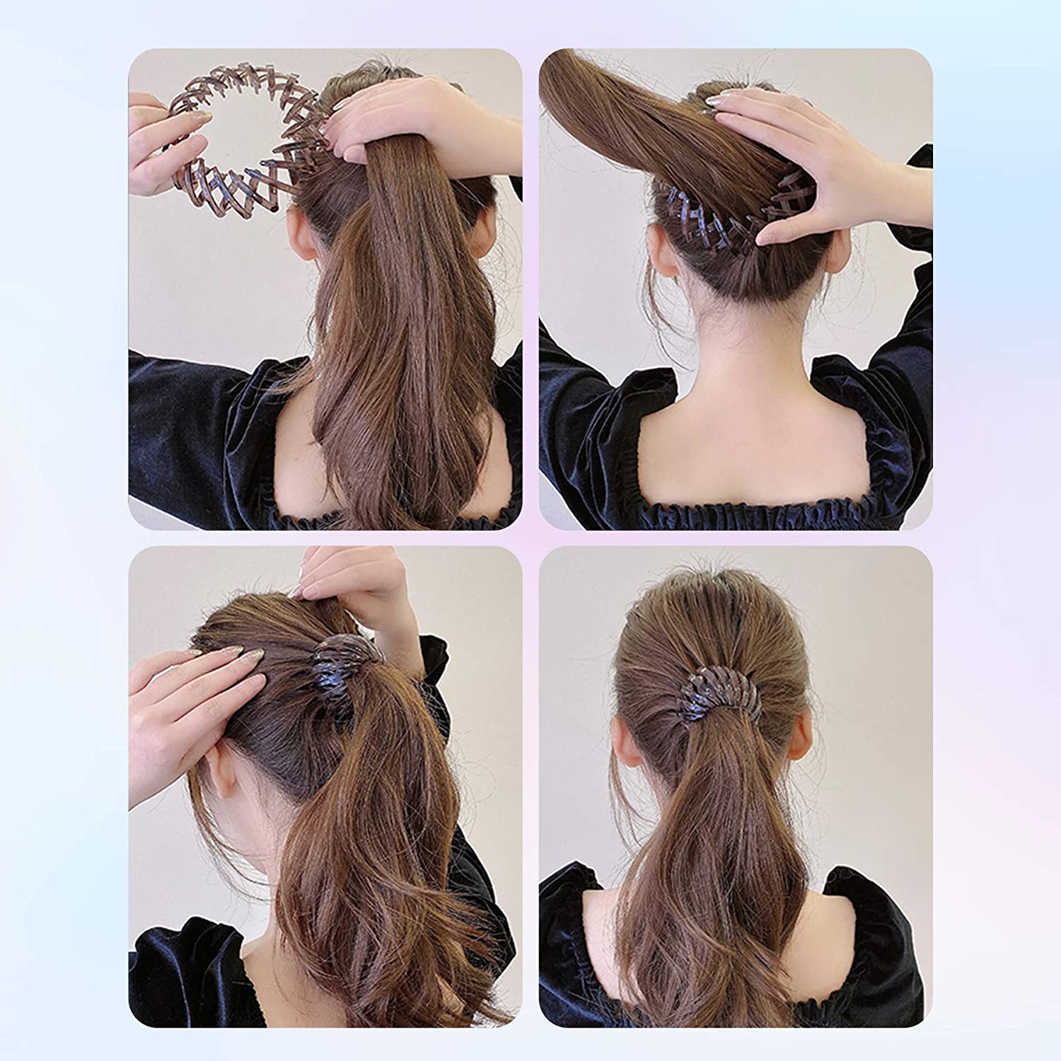 AUEAR, 7 Pack Bird Nest Shaped Hair Clips Expandable Ponytail Hairpin Curling Clip Hair Claw Clamps