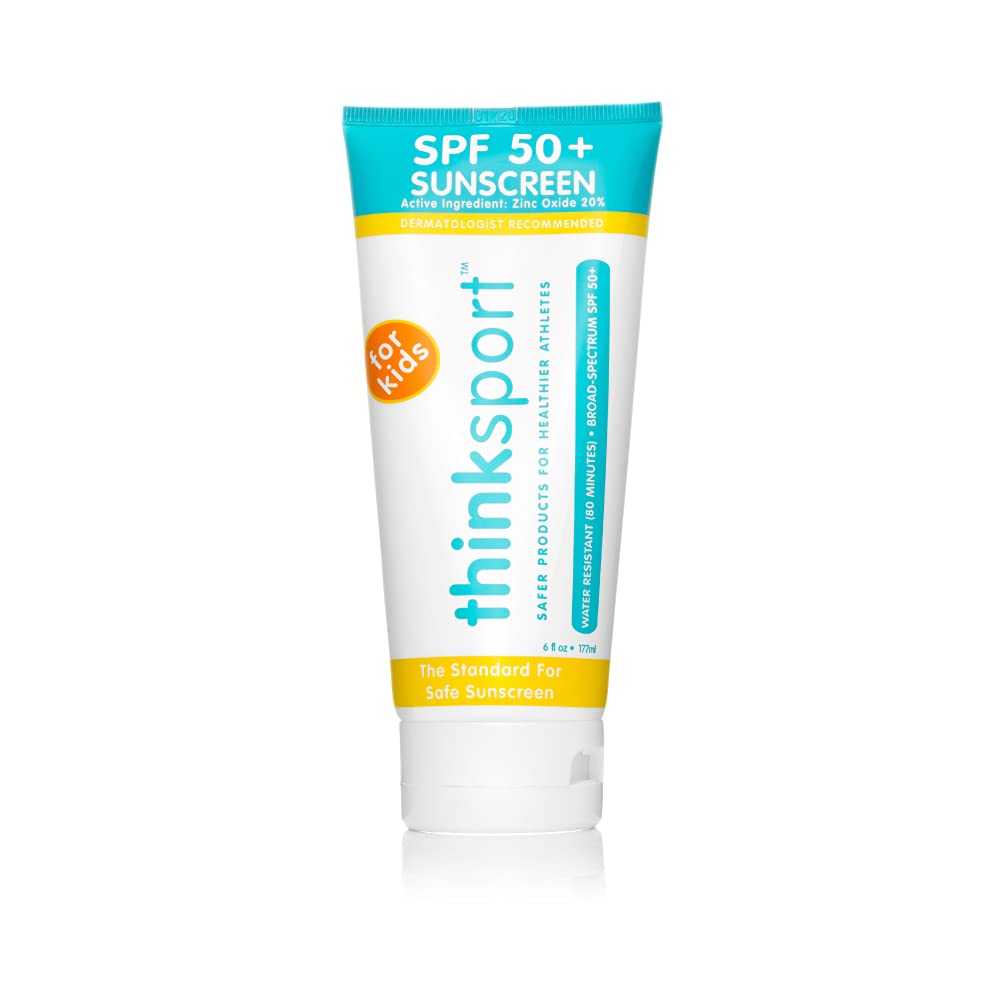 Thinksport Kids SPF 50+ Mineral Sunscreen – Safe, Natural Sunblock for Children - Water Resistant 