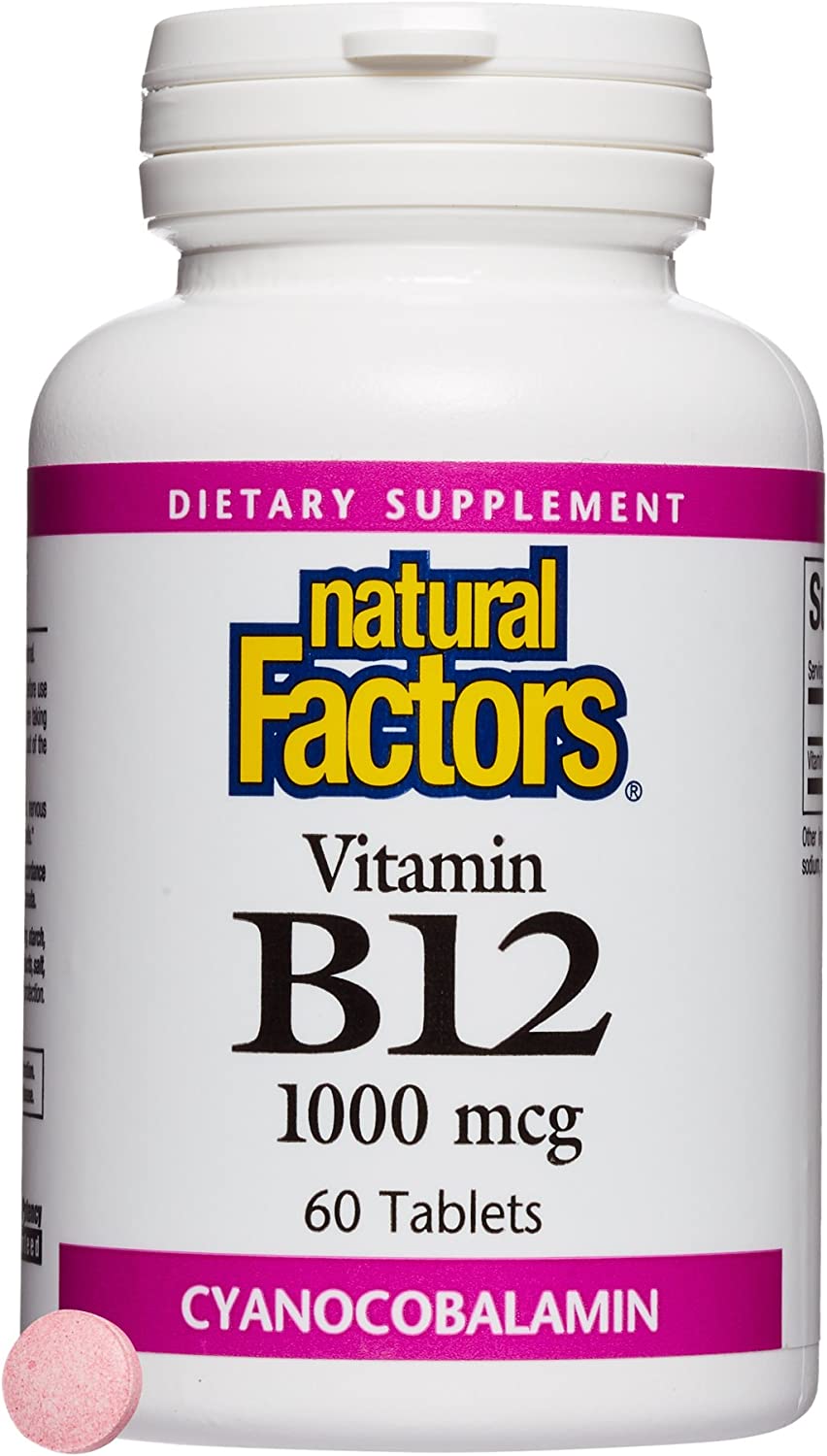 Natural Factors, Vitamin B12 Cyanocobalamin 1000 mcg, Supports Energy and Red Blood Cell Production,