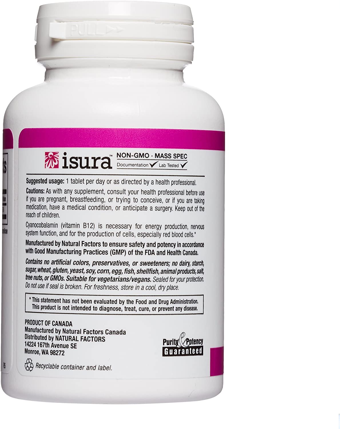 Natural Factors, Vitamin B12 Cyanocobalamin 1000 mcg, Supports Energy and Red Blood Cell Production,