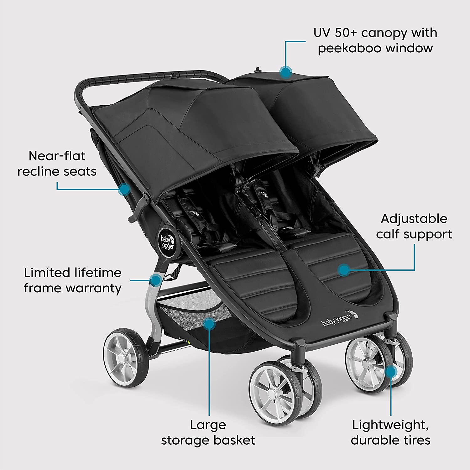 Baby Jogger City Mini 2 Double Stroller, Jet