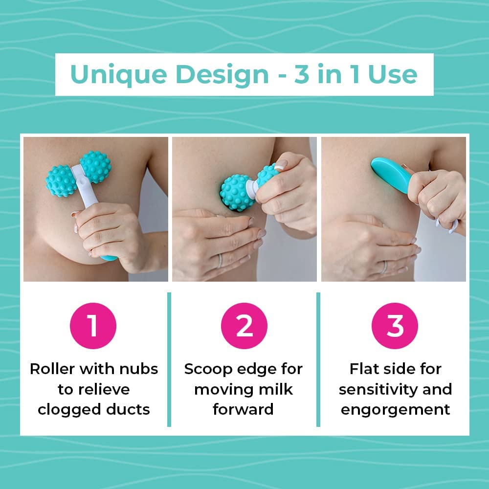 LaVie Lactation Massager Roller, Manual Massage Roller, Breastfeeding Support to Improve Milk Flow, 