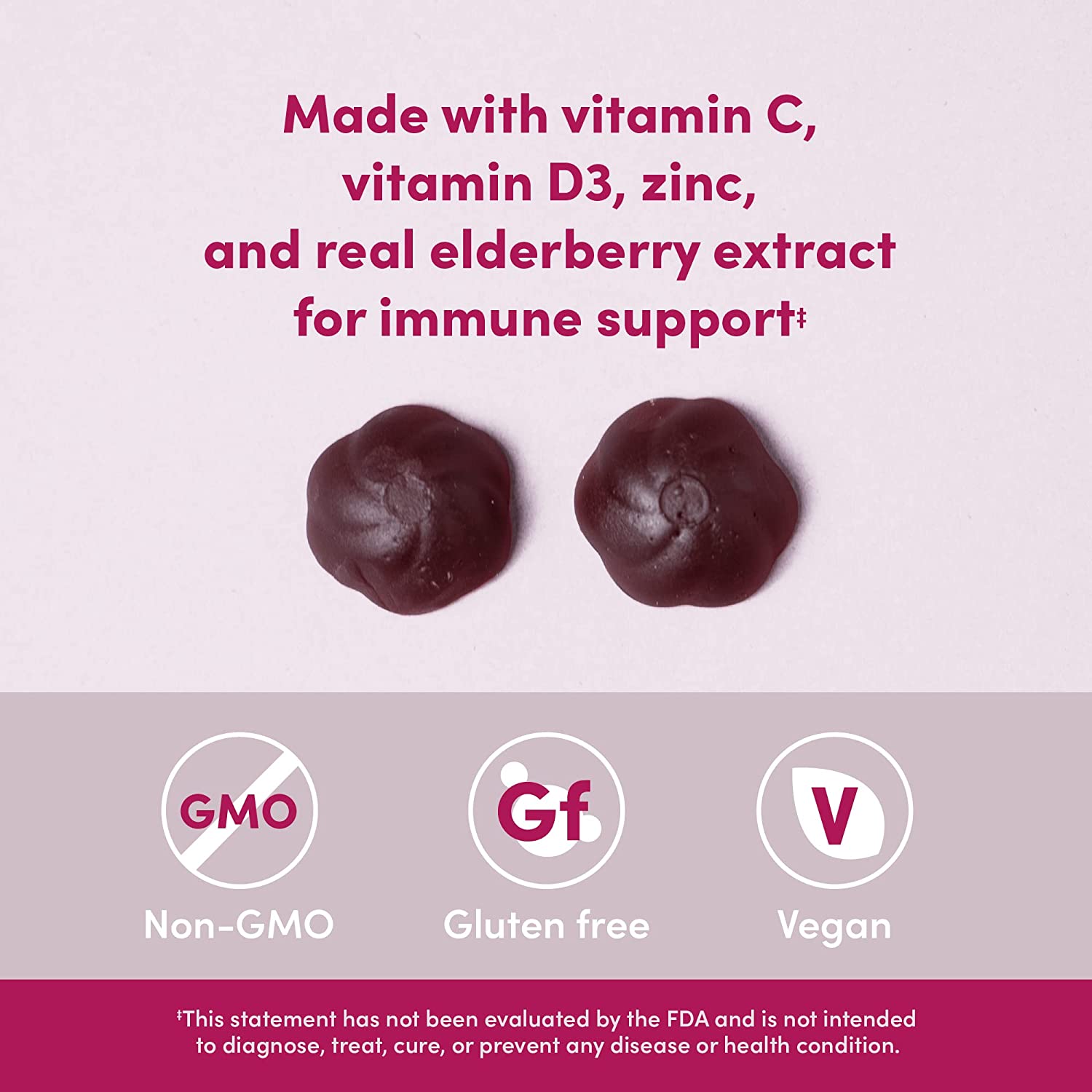 Amazon Elements Immune Gummies, 60 Gummies, NSF Certified