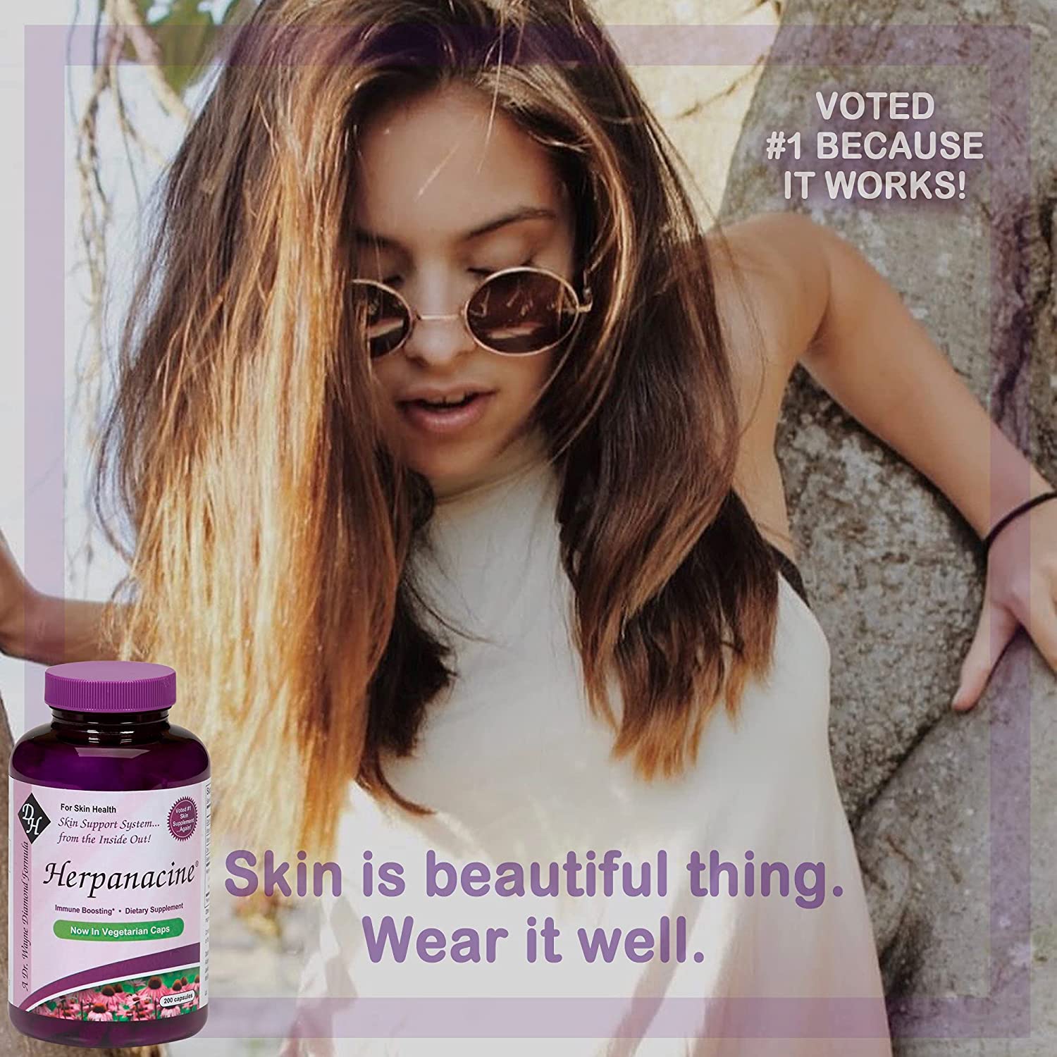 Diamond Herpanacine Natural Skin Care and Immune Support - Vitamins to Help Clear Skin - Complete Sk