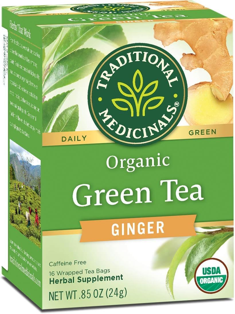 Traditional Medicinals Tea Og1 Green W/Ginger 16 Bag