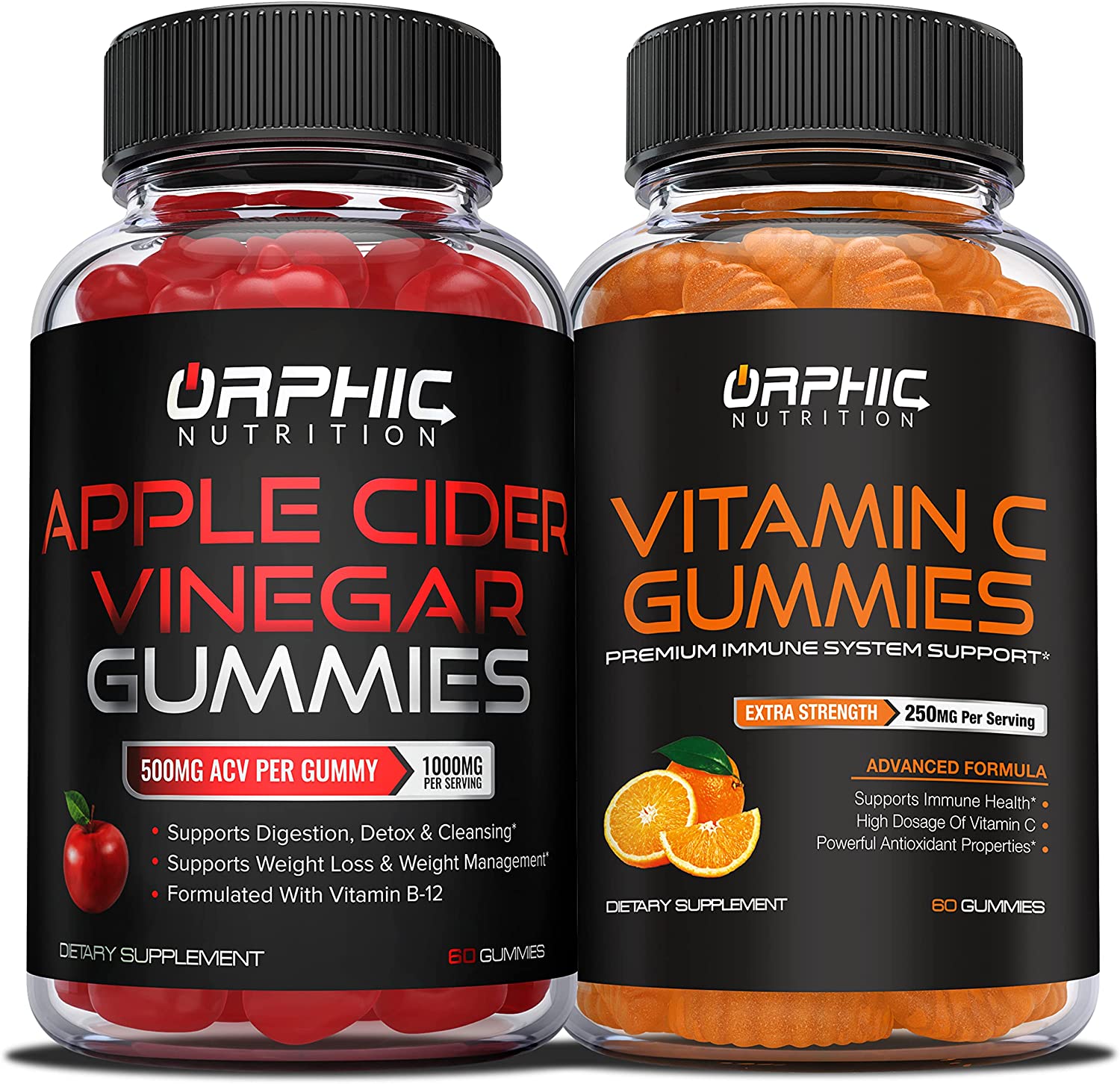 Apple Cider Vinegar + Vitamin C Gummies - Formulated to Support Healthy Weight, Normal Energy Levels