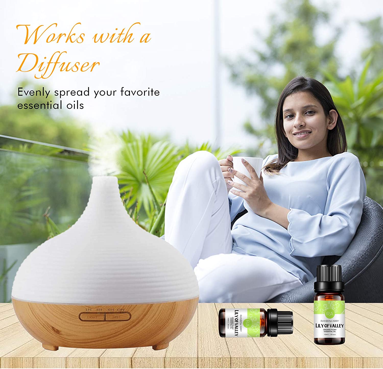 2-Pack Lily of Valley Essential Oil 100% Pure Oganic Plant Natrual Lily of Valley Oil for Diffuser A
