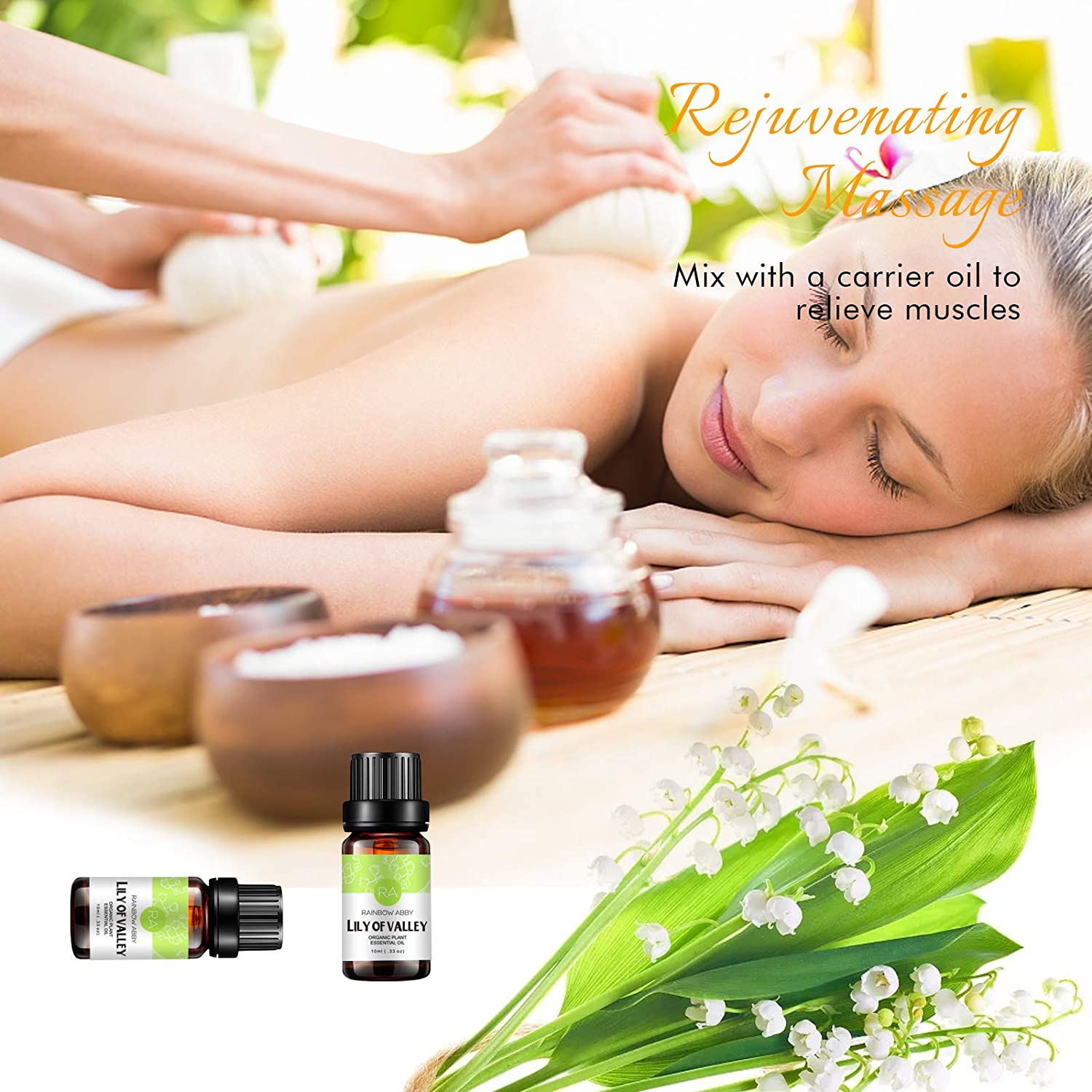 2-Pack Lily of Valley Essential Oil 100% Pure Oganic Plant Natrual Lily of Valley Oil for Diffuser A