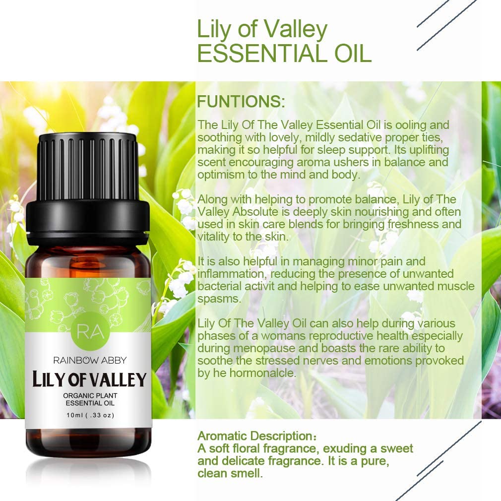 2-Pack Lily of Valley Essential Oil 100% Pure Oganic Plant Natrual Lily of Valley Oil for Diffuser A