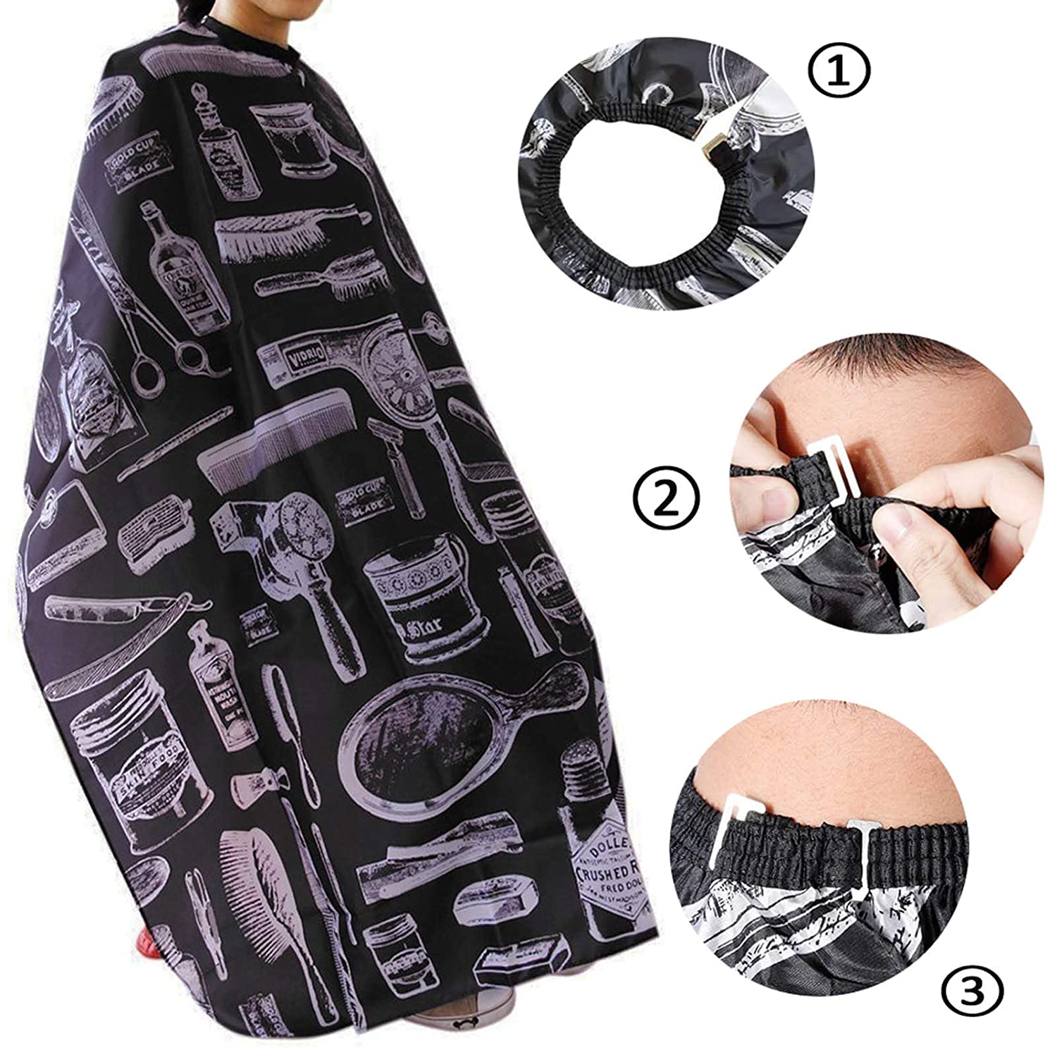 Salon Barber Capes, Haircut Hairdressing Apron, Professional Waterproof Nylon Hairdressers Barbers C