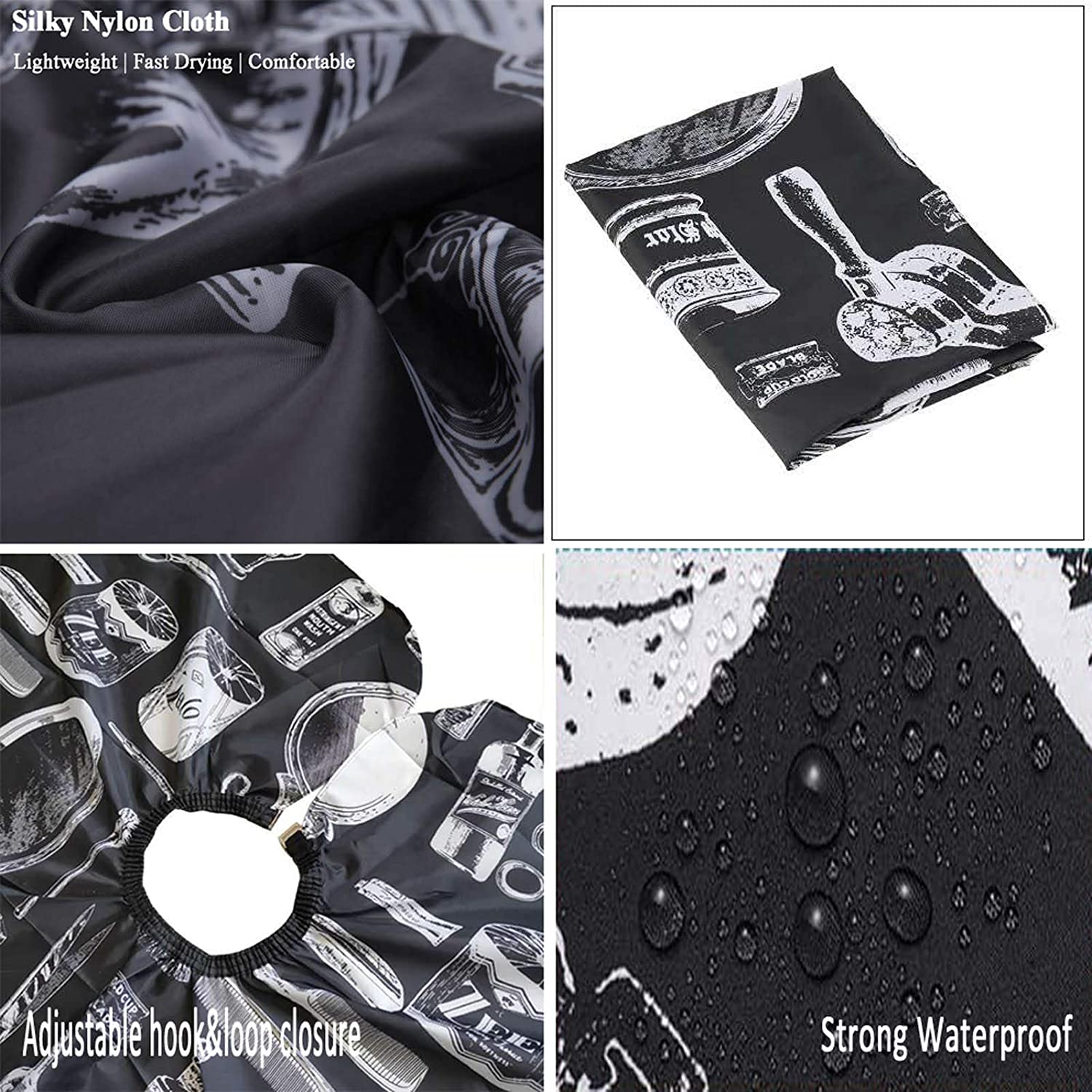 Salon Barber Capes, Haircut Hairdressing Apron, Professional Waterproof Nylon Hairdressers Barbers C