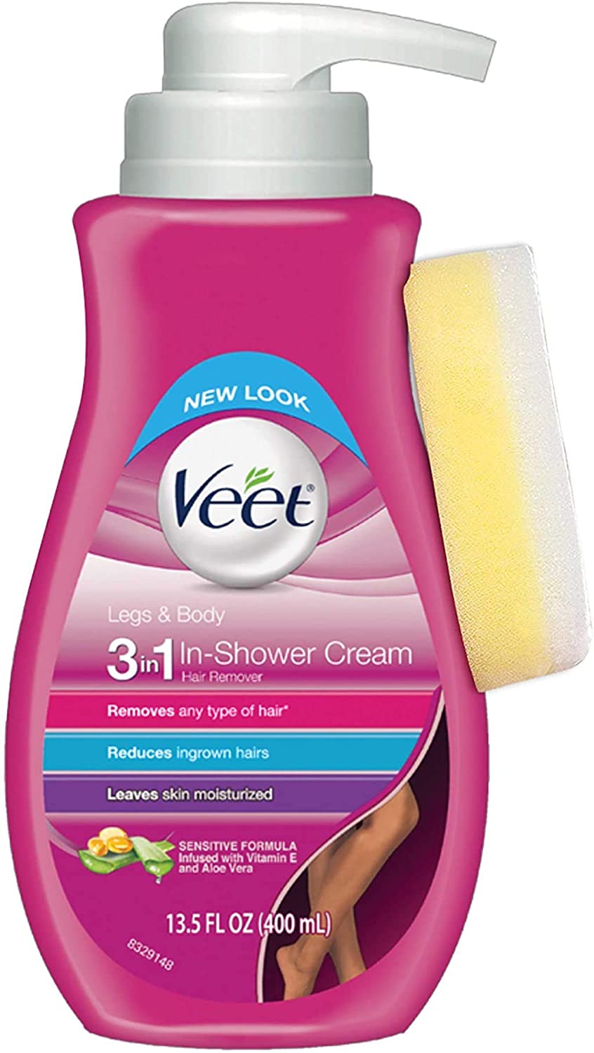 Veet Botanic Inspirations In Shower Cream, 13.5 fl Oz., for Legs & Body (Packaging May Vary)