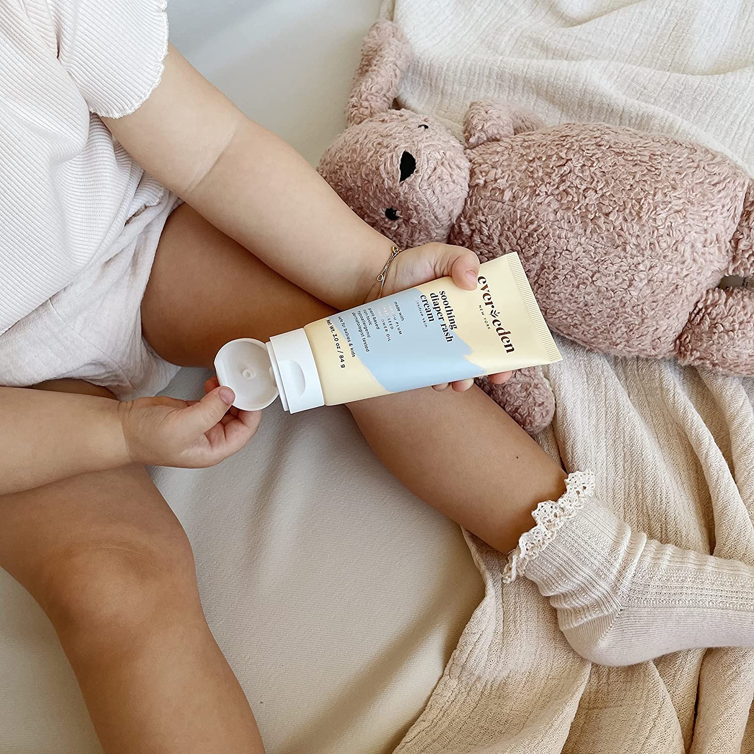 Evereden Soothing Diaper Rash Cream 3.0 oz | Clean and Unscented Diaper Care | Natural and Plant Bas