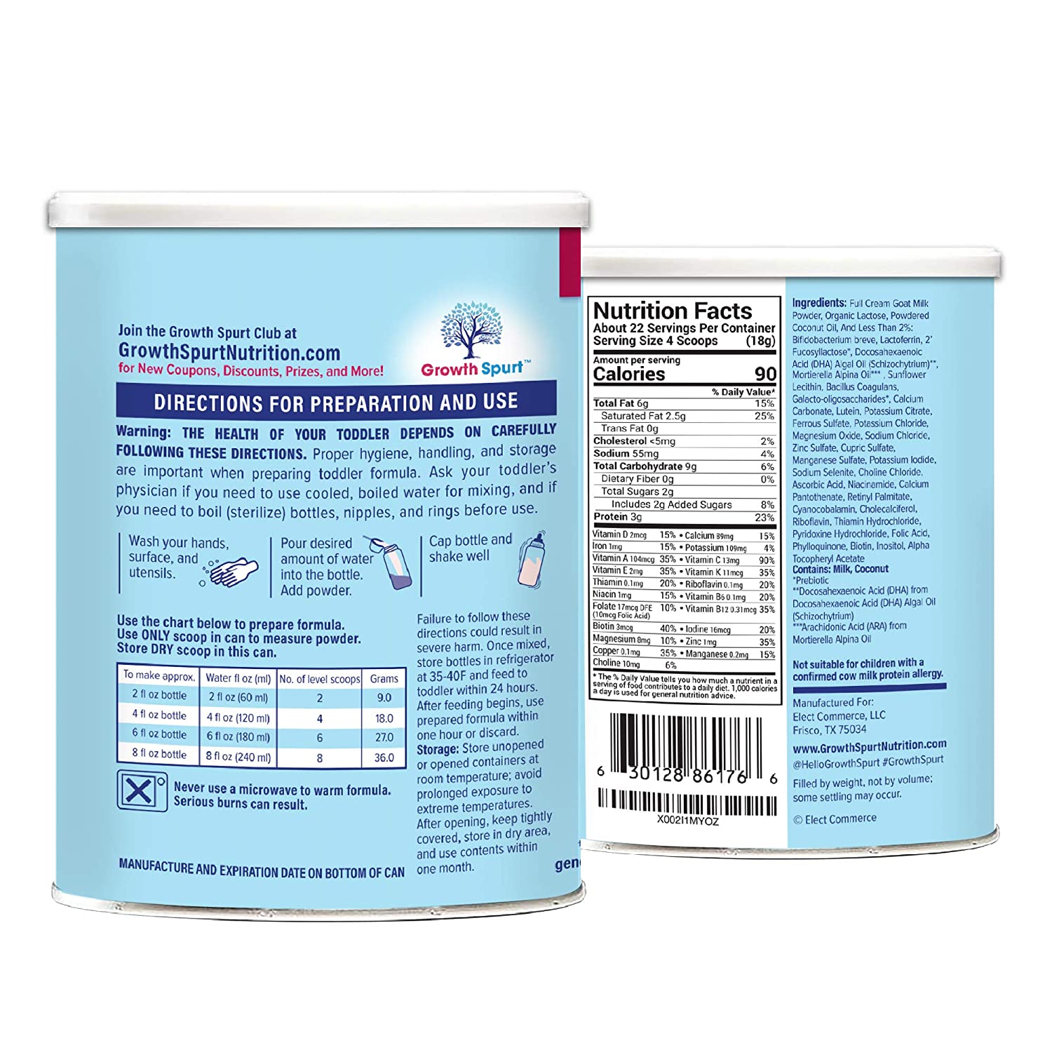 Goat Milk Toddler Formula \xe2\x80\x93 Growth Spurt Powdered Goat's Milk Toddler Formula \xe2\x80\x9