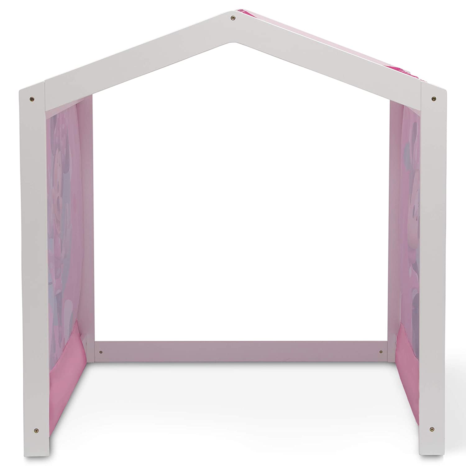 Disney Minnie Mouse Indoor Playhouse with Fabric Tent + MySize Wood Toddler Bed by Delta Children, B