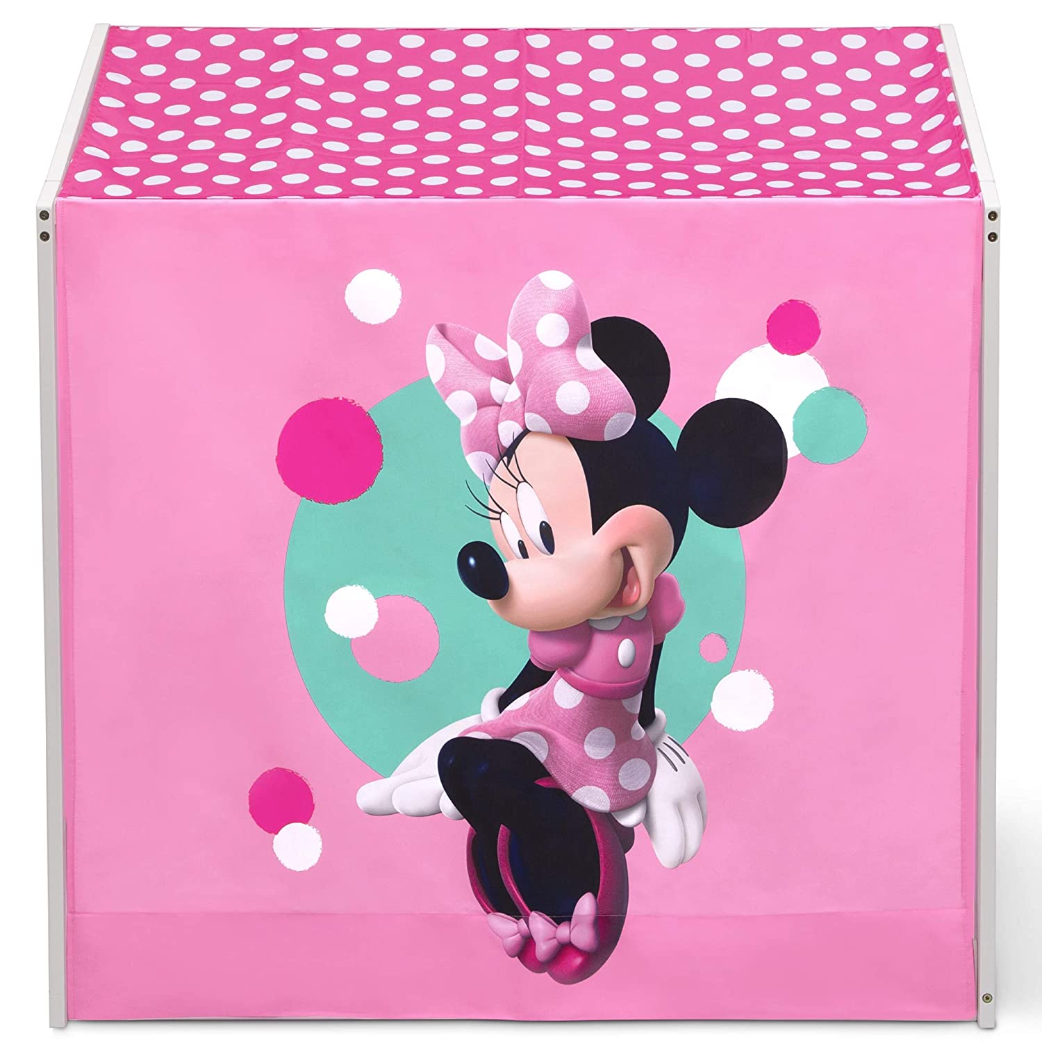 Disney Minnie Mouse Indoor Playhouse with Fabric Tent + MySize Wood Toddler Bed by Delta Children, B