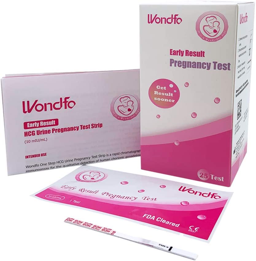 Wondfo Pregnancy Test Strips Early Detection - Extra Sensitive 10 MIU/ML HCG Early Predictor Kit (25