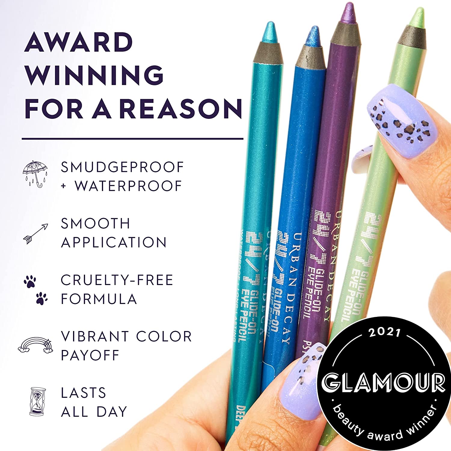 Urban Decay 24/7 Glide-On Waterproof Eyeliner Pencil - Long-Lasting - Chaos, Vibrant Cobalt Blue wit