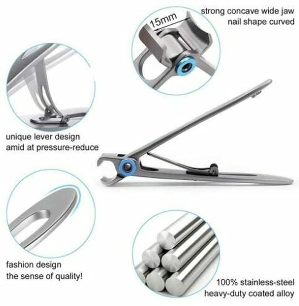 Thick Nails Smart Anti-splash Nail Clippers Stainless Steel Big Mouth Nail Thick Toe Nail Scissors (