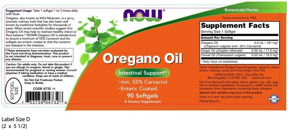 NOW Oregano Oil,90 Softgels