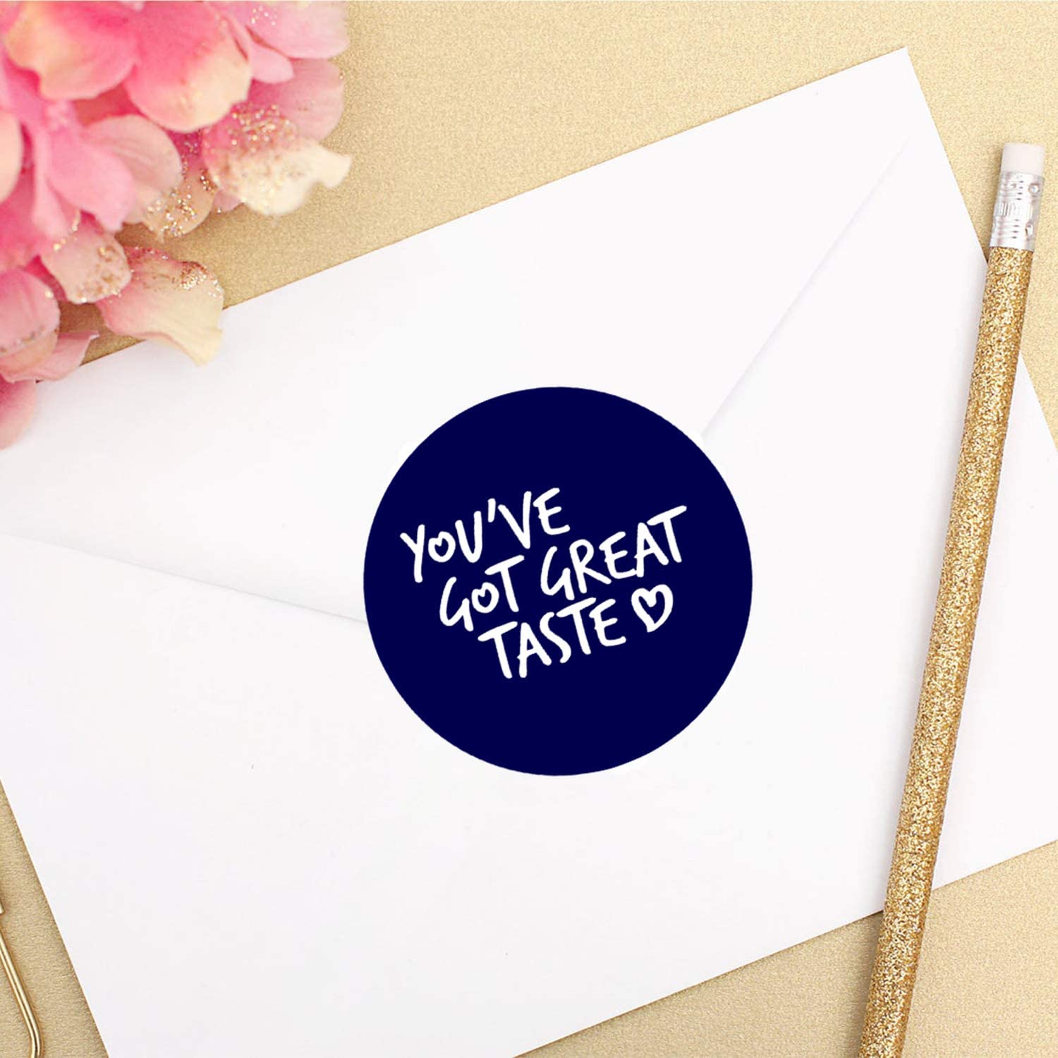 WRAPAHOLIC You've Got Great Taste Stickers - Navy Business Thank You Stickers, Shipping Stickers - 2
