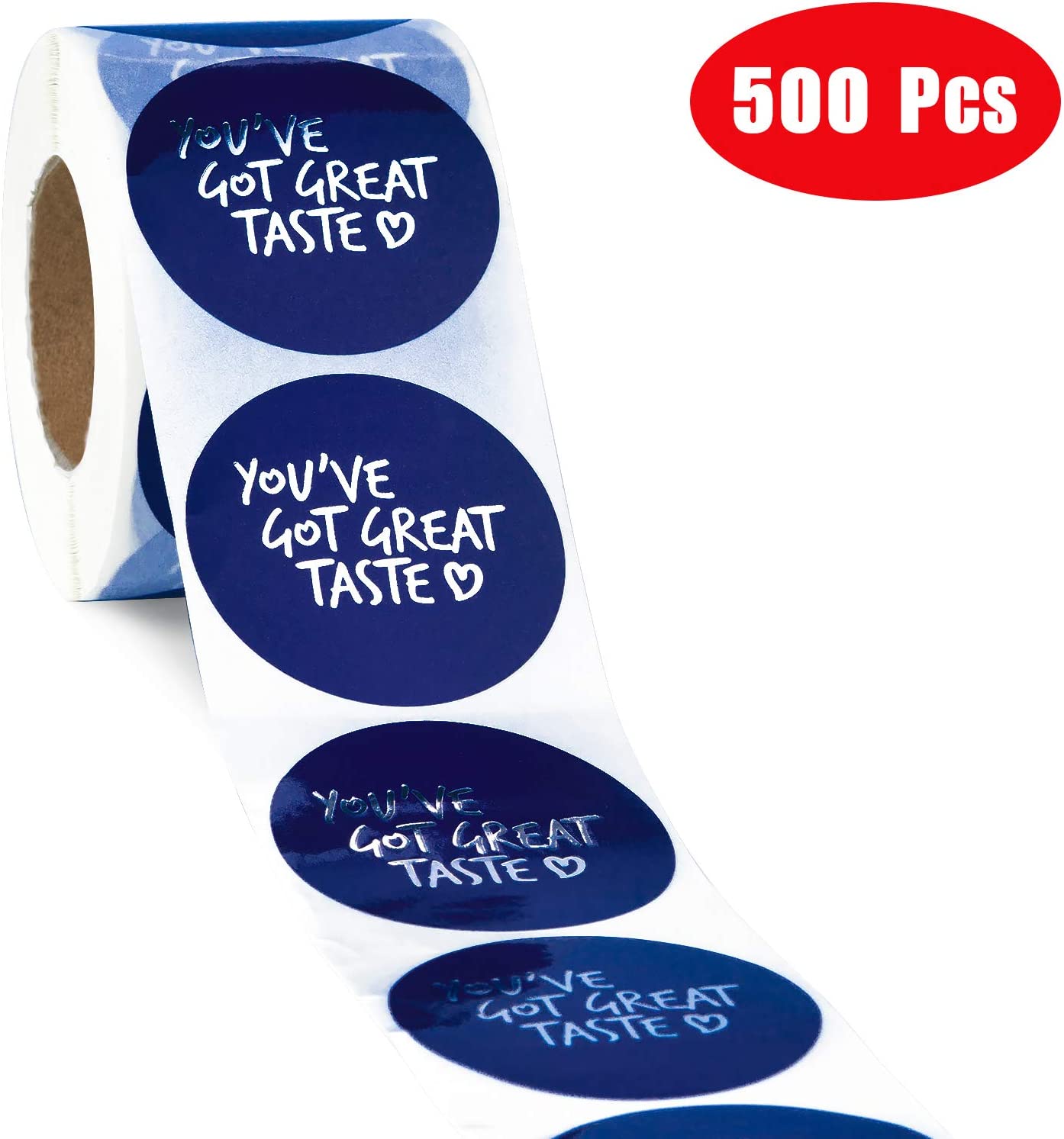 WRAPAHOLIC You've Got Great Taste Stickers - Navy Business Thank You Stickers, Shipping Stickers - 2