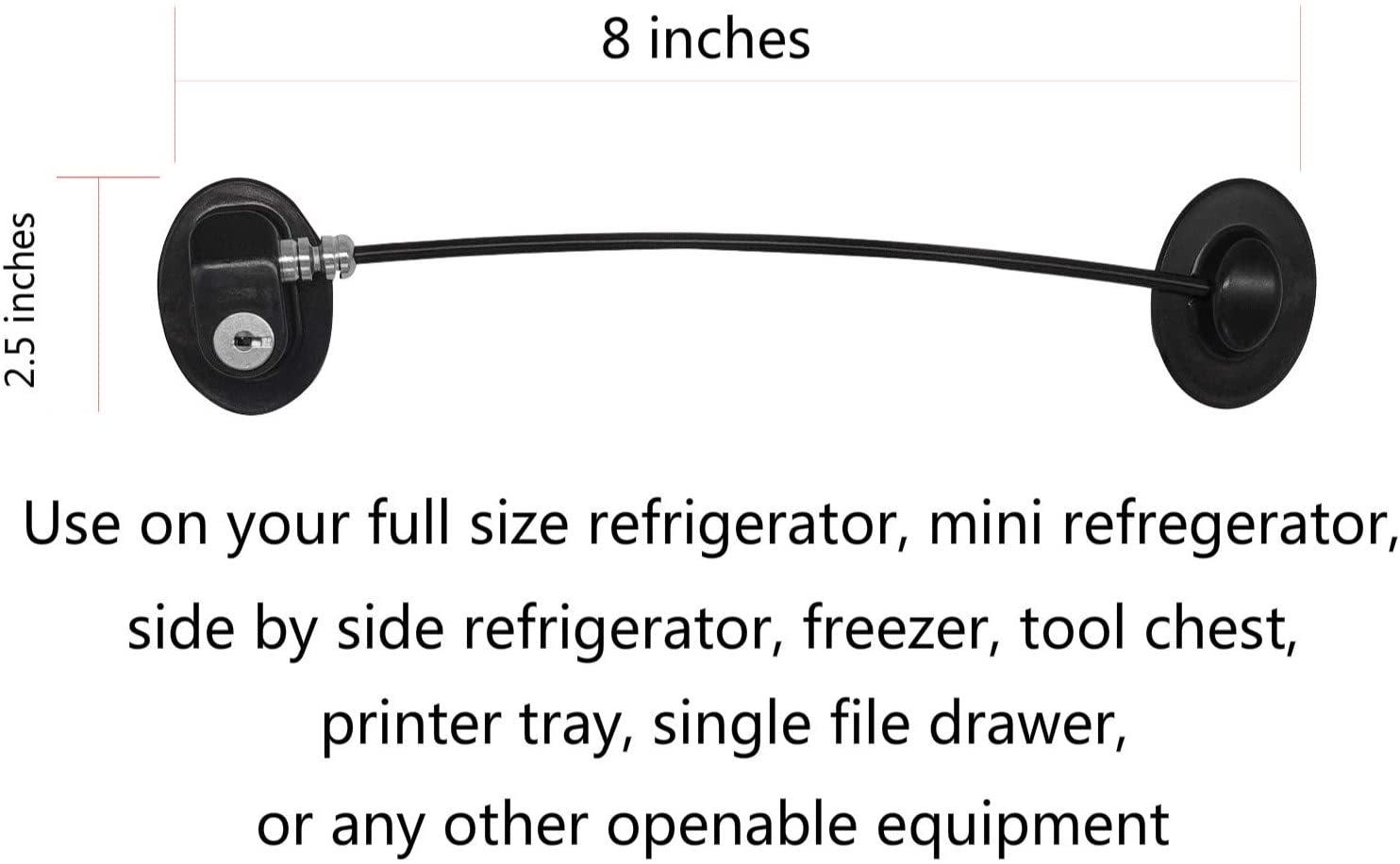 Refrigerator Door Lock with 2 Keys, File Drawer Lock, Freezer Door Lock