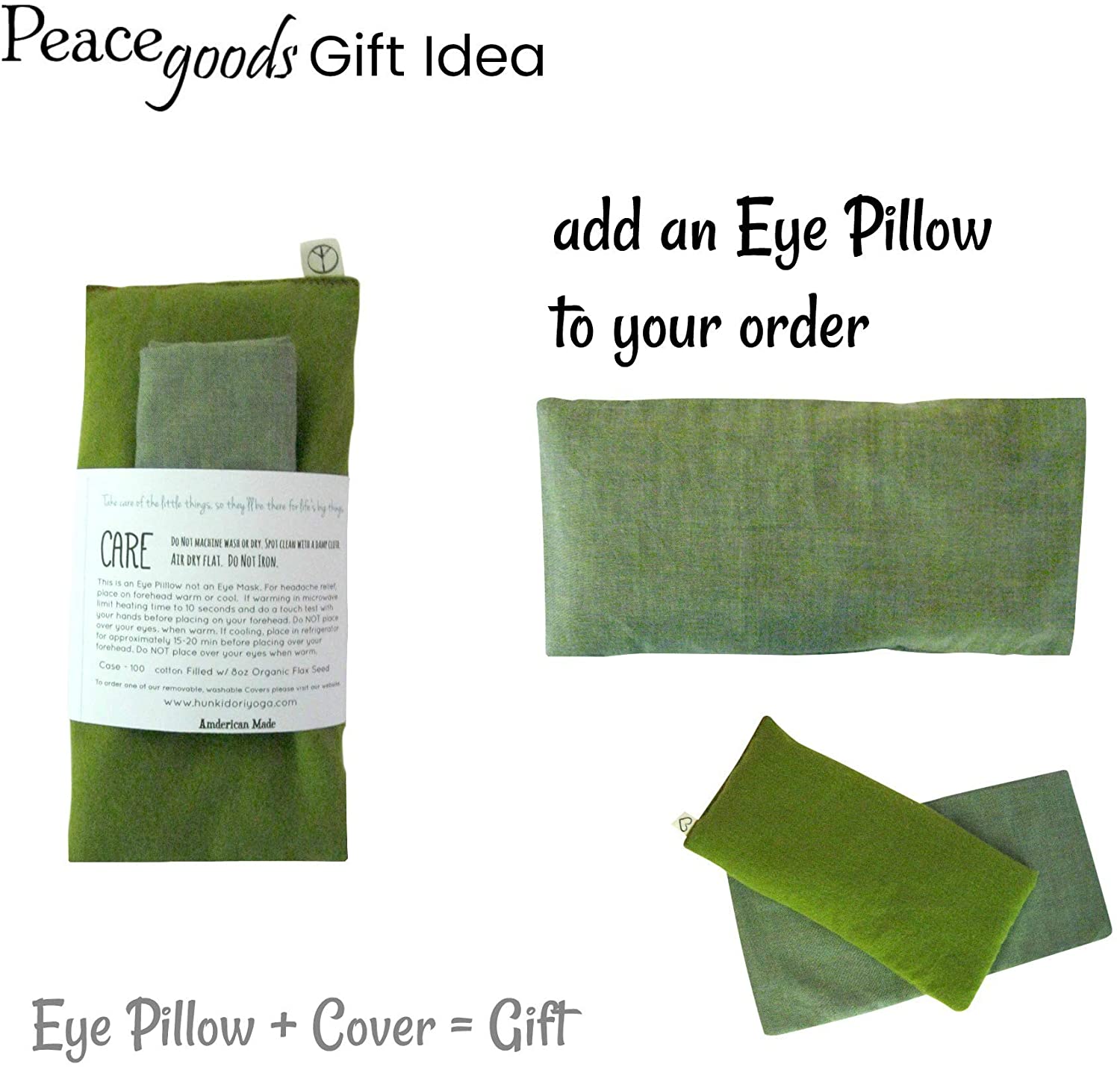 Peacegoods Eye Pillow Cover Pack of (4) - Washable Cotton - Soft Soothing - 4.5 x 9 - fits Our Eye P