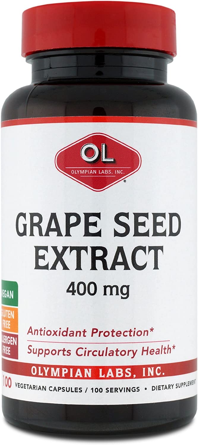 Olympian Labs Grape Seed Extract 400mg Vegan Capsules | Supports Heart & Immune Health, Antioxidant