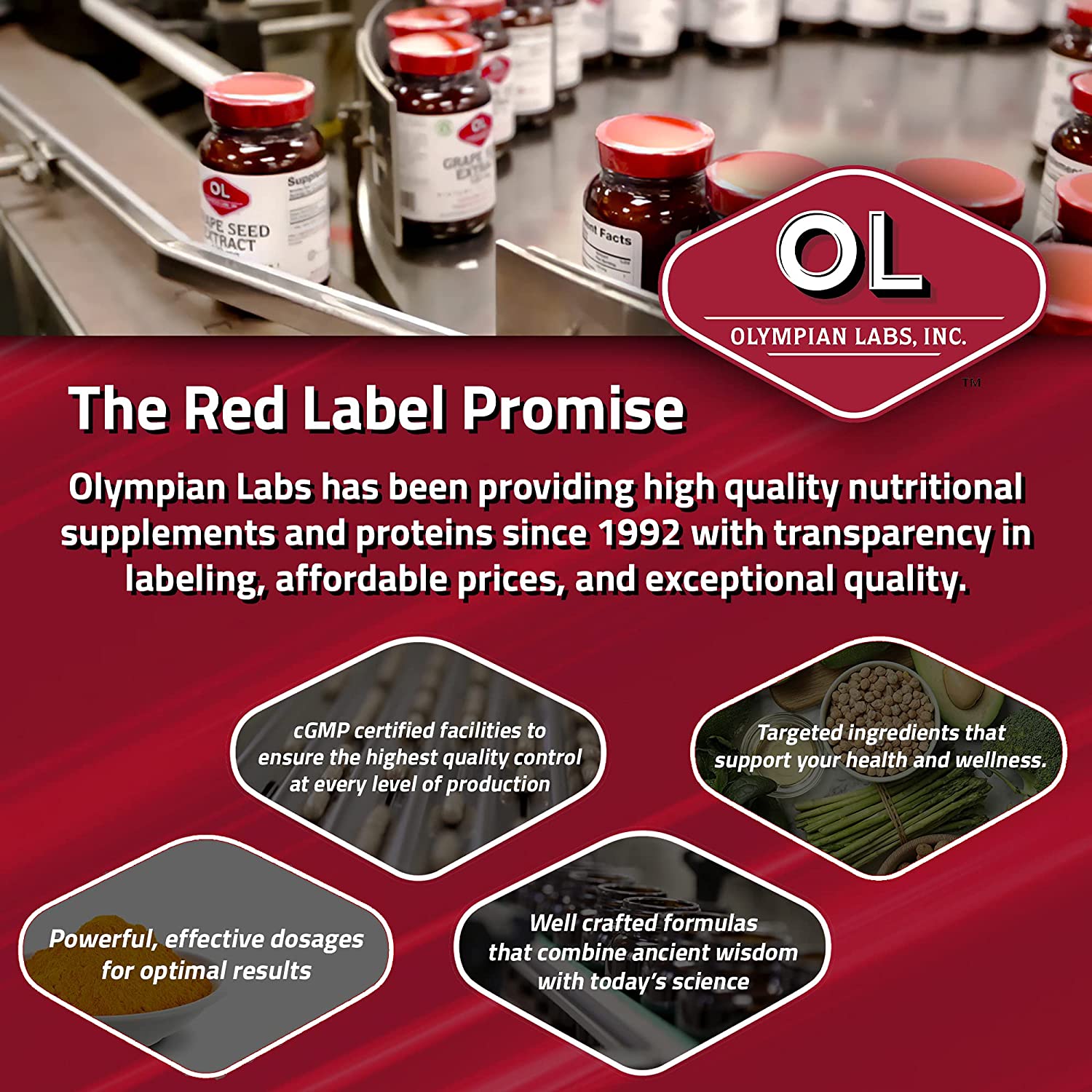 Olympian Labs Grape Seed Extract 400mg Vegan Capsules | Supports Heart & Immune Health, Antioxidant