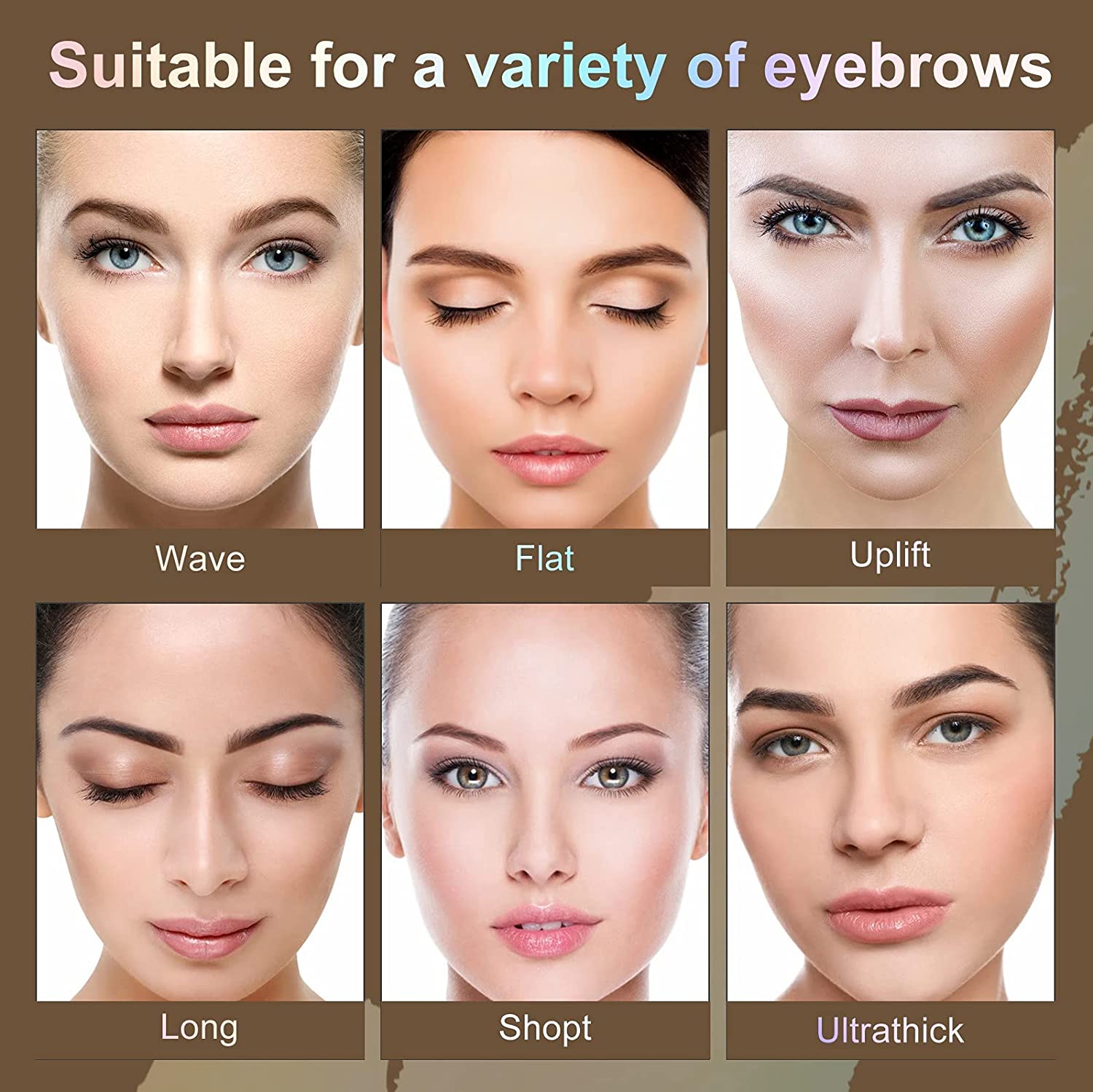 Eyebrow stencil kit Waterproof, Reusable Styling Tool Brow Stamp Shaping Kit Professional Eyebrow Po
