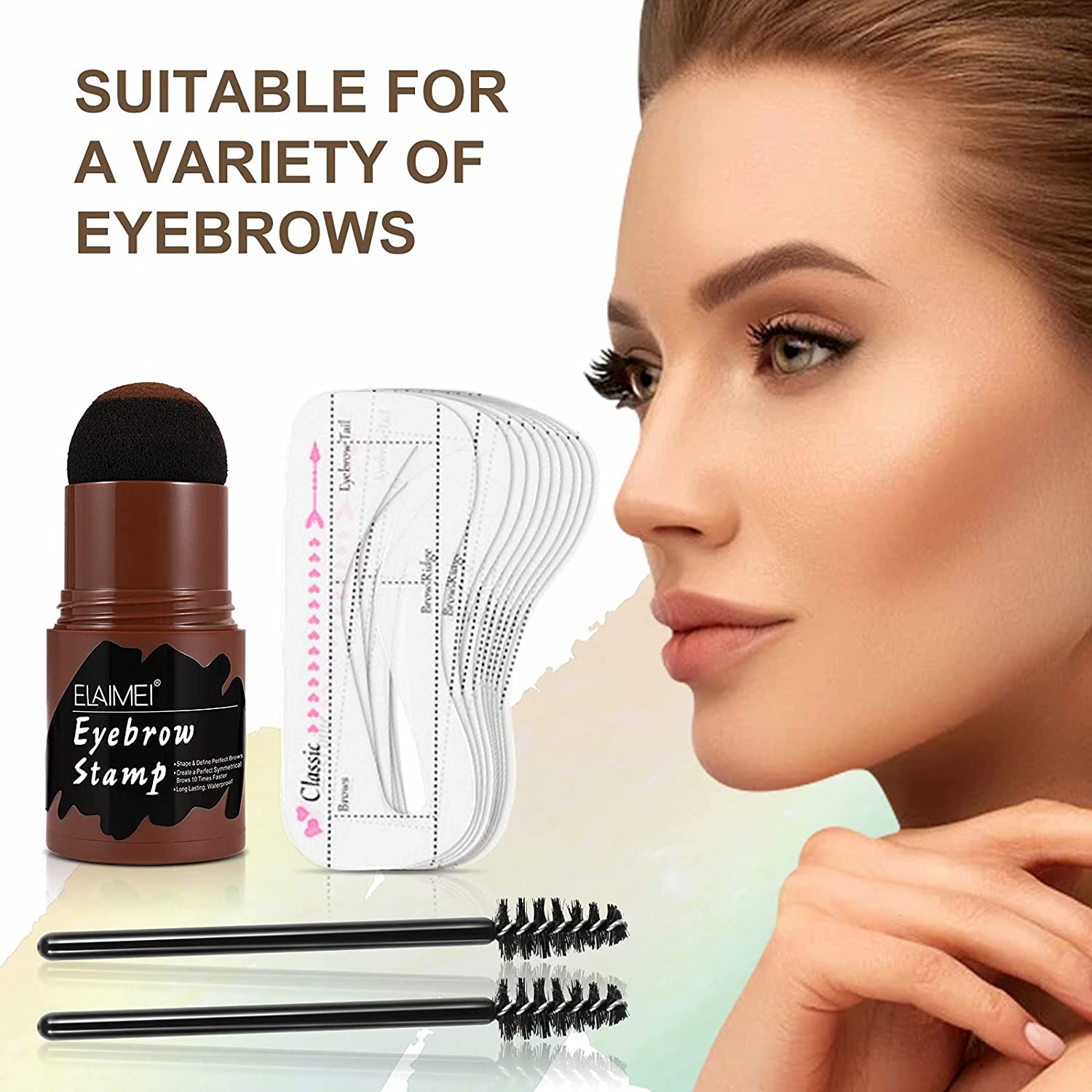 Eyebrow stencil kit Waterproof, Reusable Styling Tool Brow Stamp Shaping Kit Professional Eyebrow Po