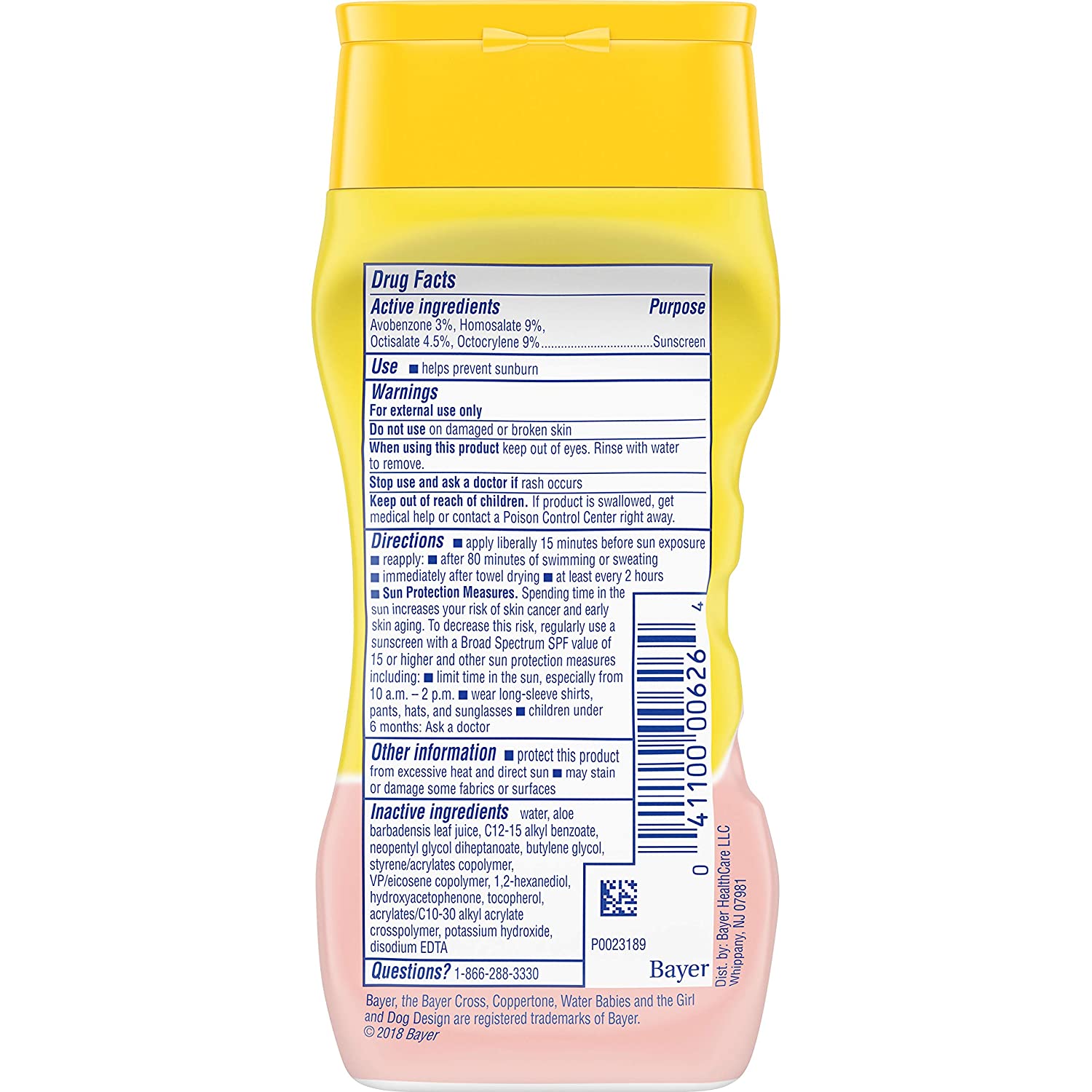 Coppertone Waterbabies Fragrance Free SPF 50 Sunscreen Lotion, Tear Free, Water Resistant, #1 Pediat